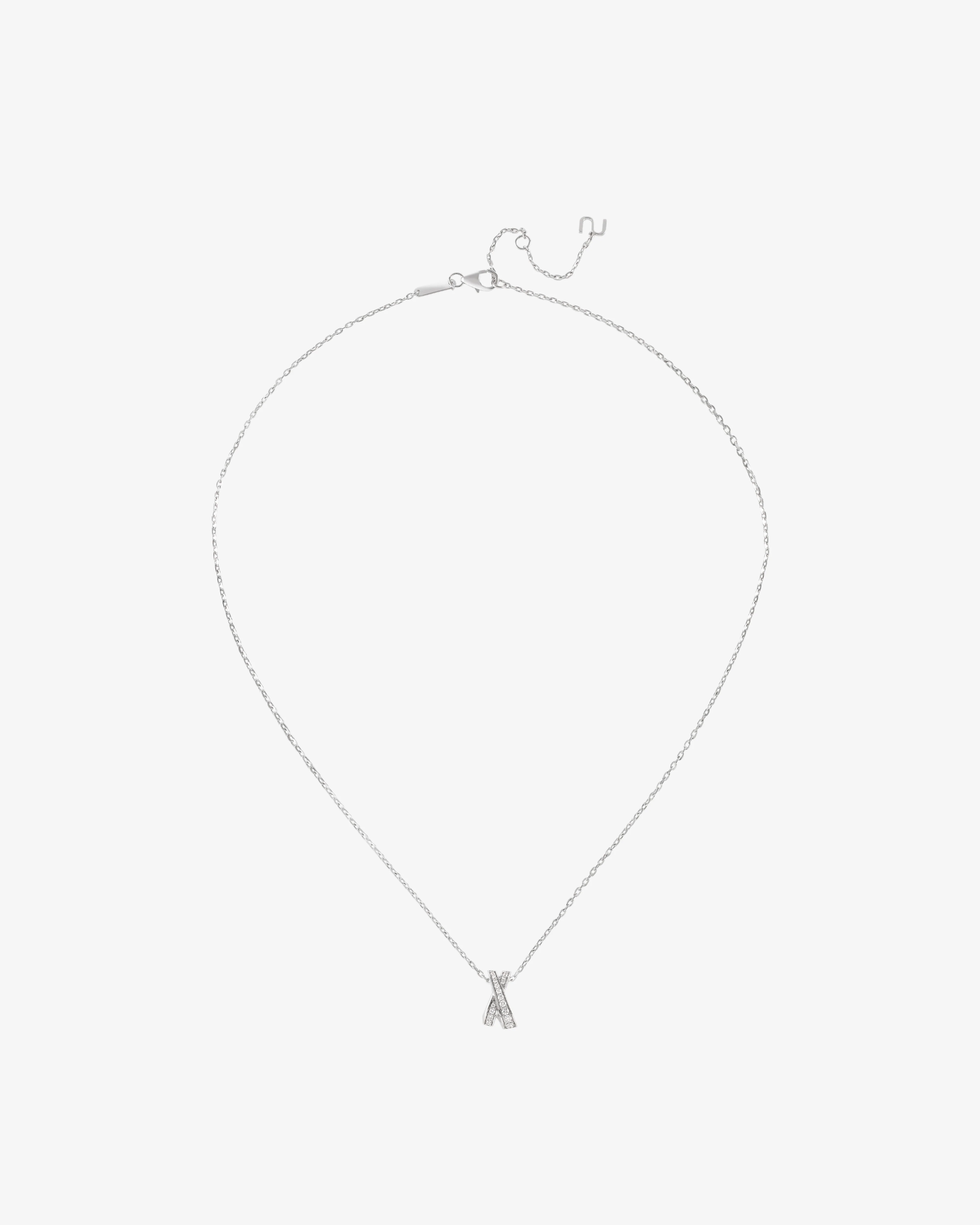 Unsaid - Women's Infinite Slim Diamond Pavé Pendant Necklace -(White Gold)