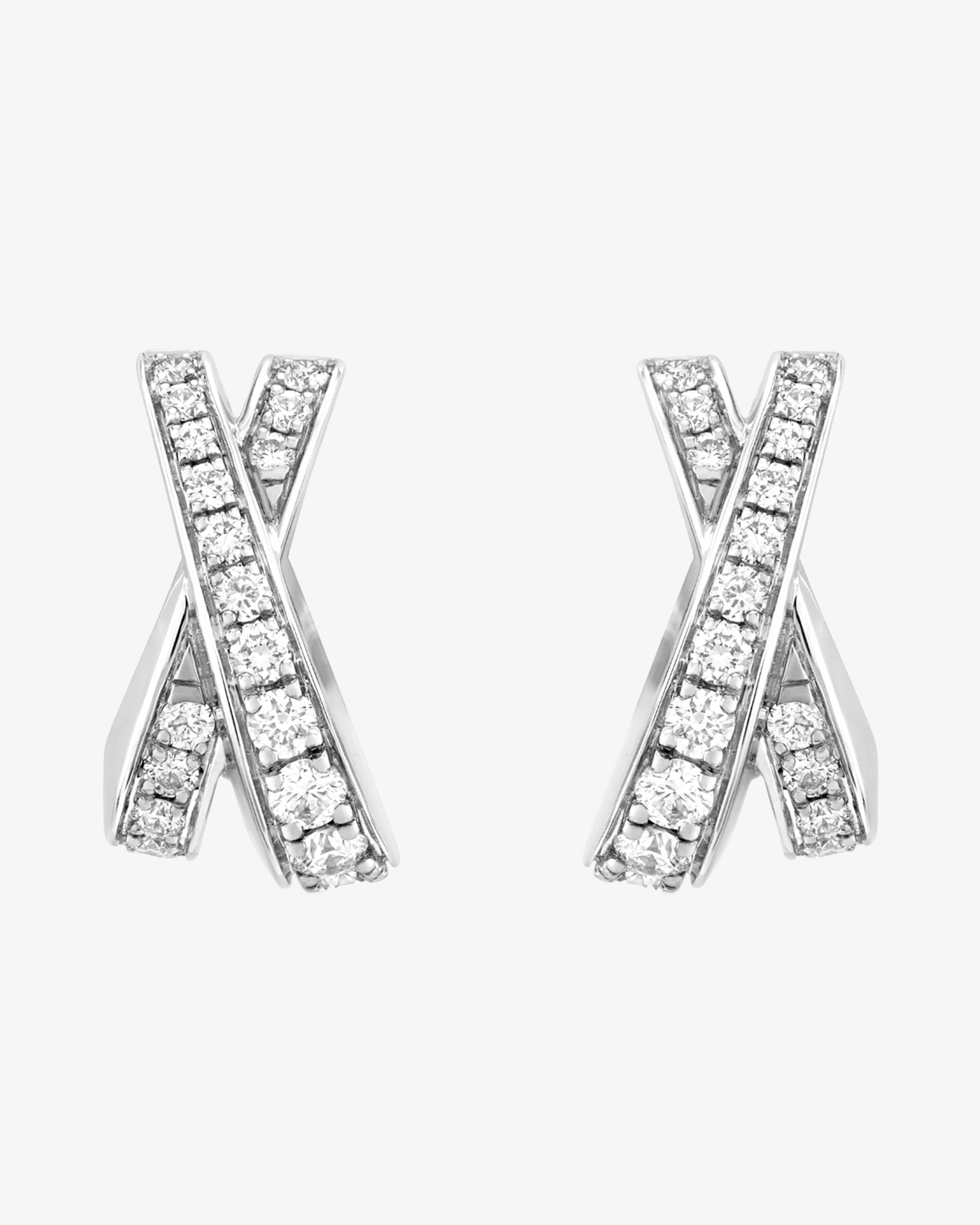 Unsaid - Women's Infinite Slim Diamond Pavé Earrings - (White Gold)