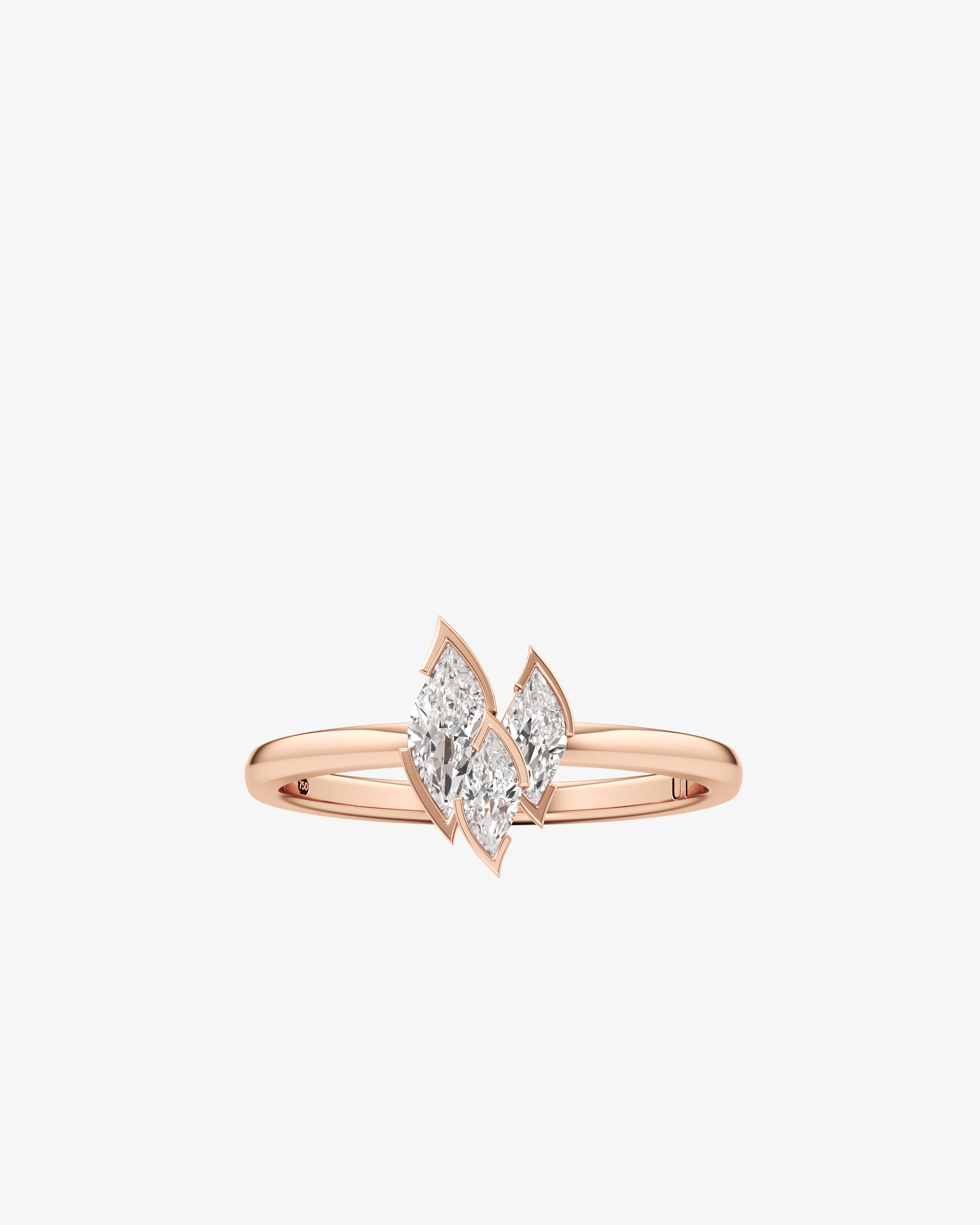 Unsaid - Women's Flame Diamond Ring - (Rose Gold)