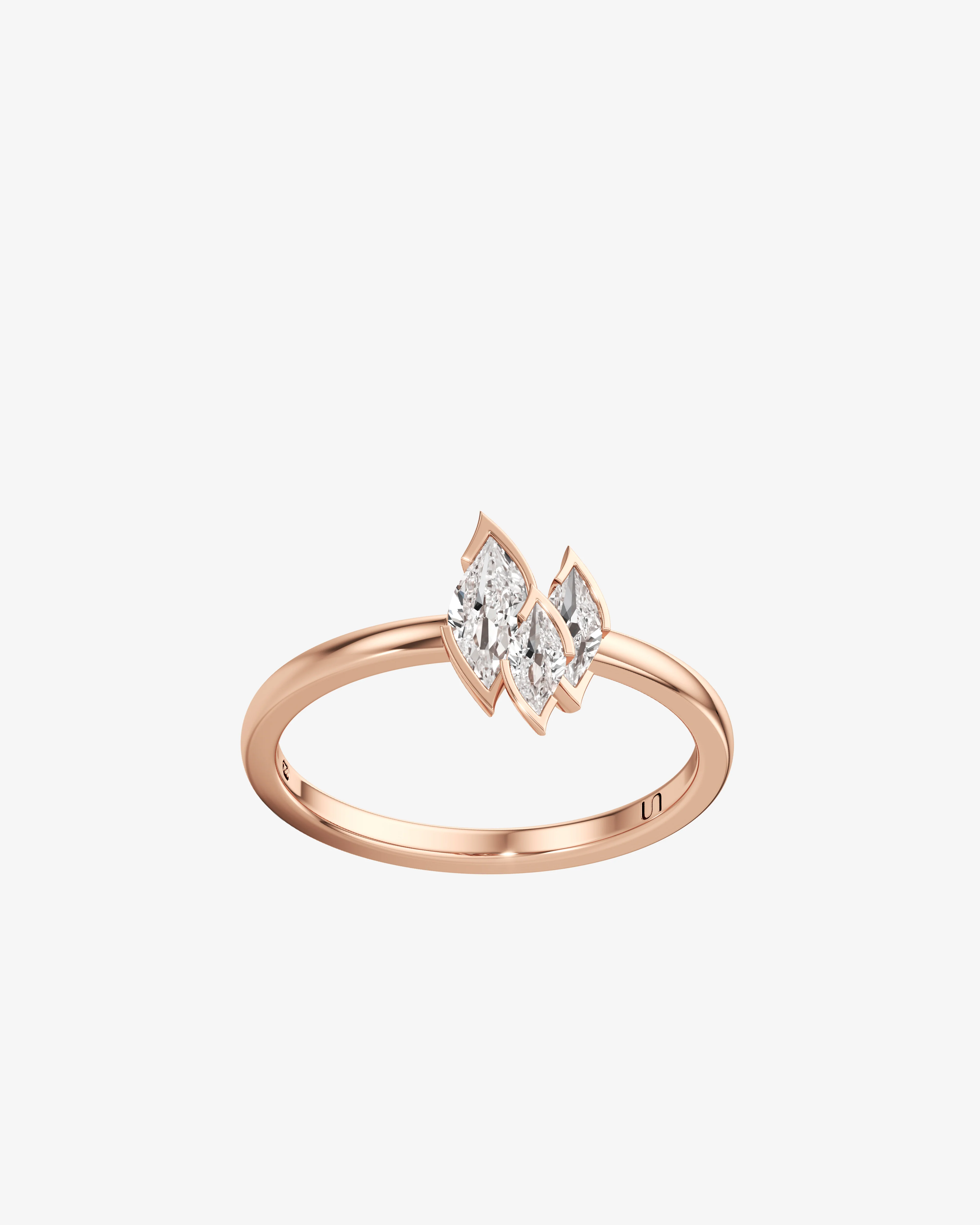 Unsaid - Women's Flame Diamond Ring - (Rose Gold)