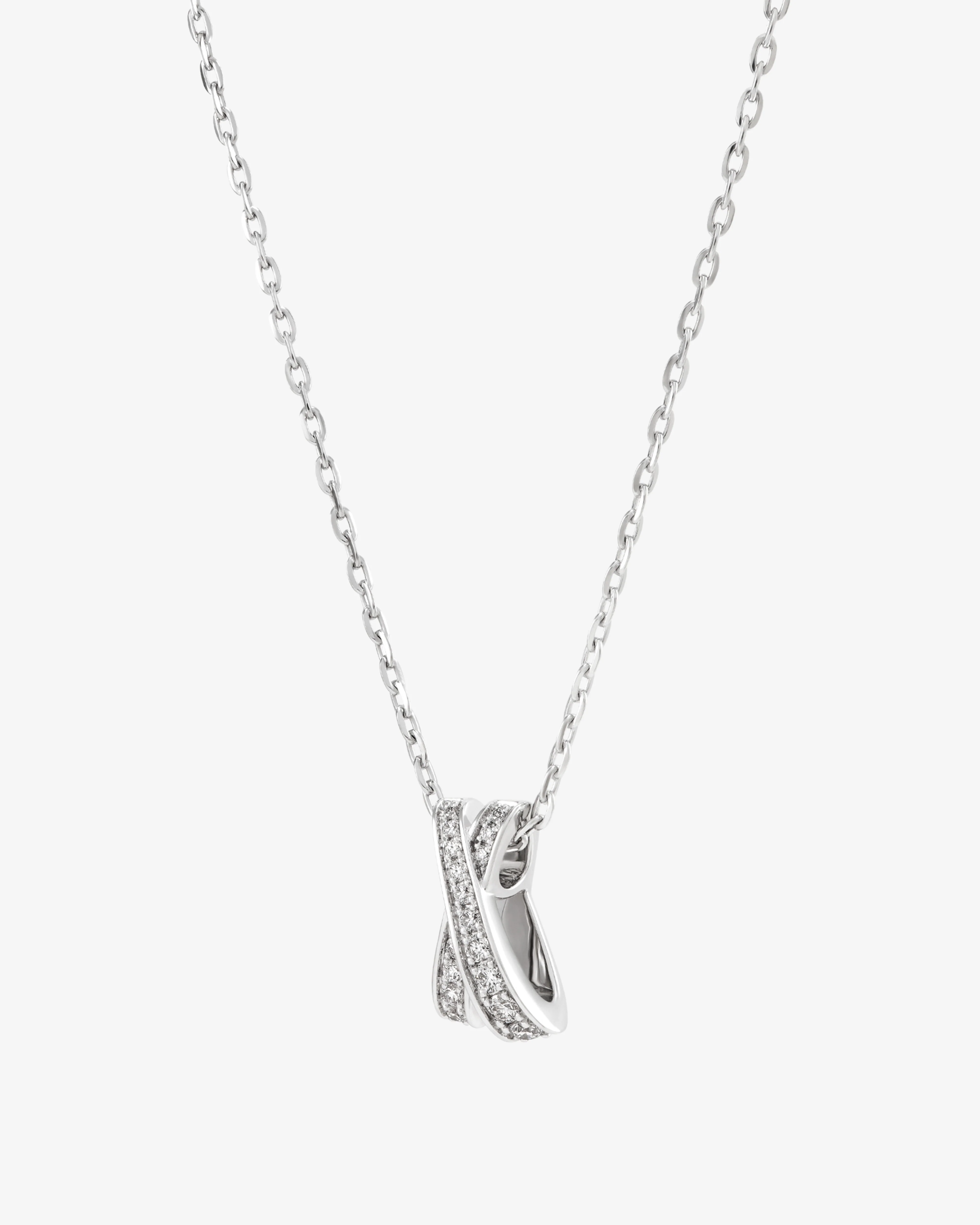 Unsaid - Women's Infinite Slim Diamond Pavé Pendant Necklace -(White Gold)