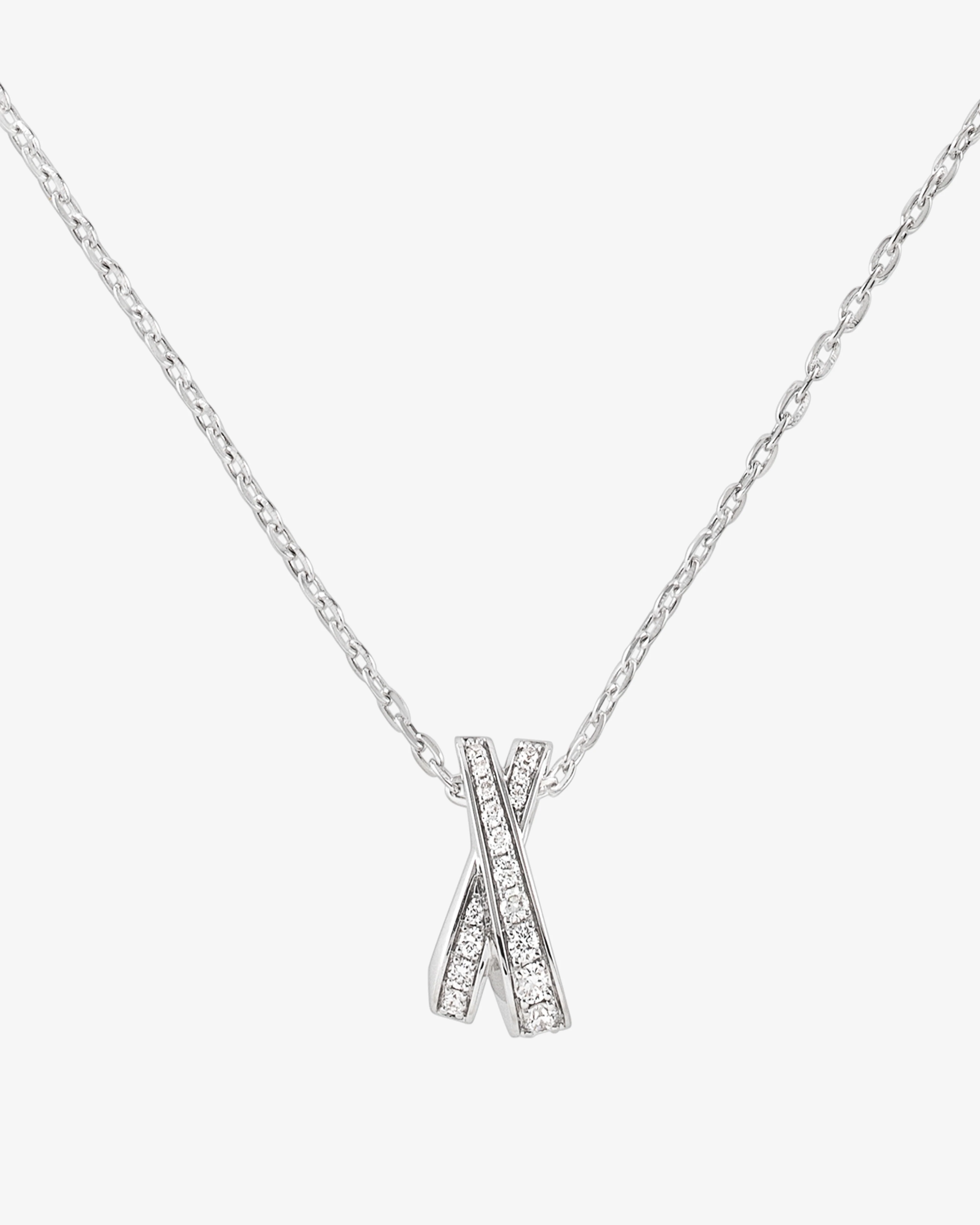 Unsaid - Women's Infinite Slim Diamond Pavé Pendant Necklace -(White Gold)