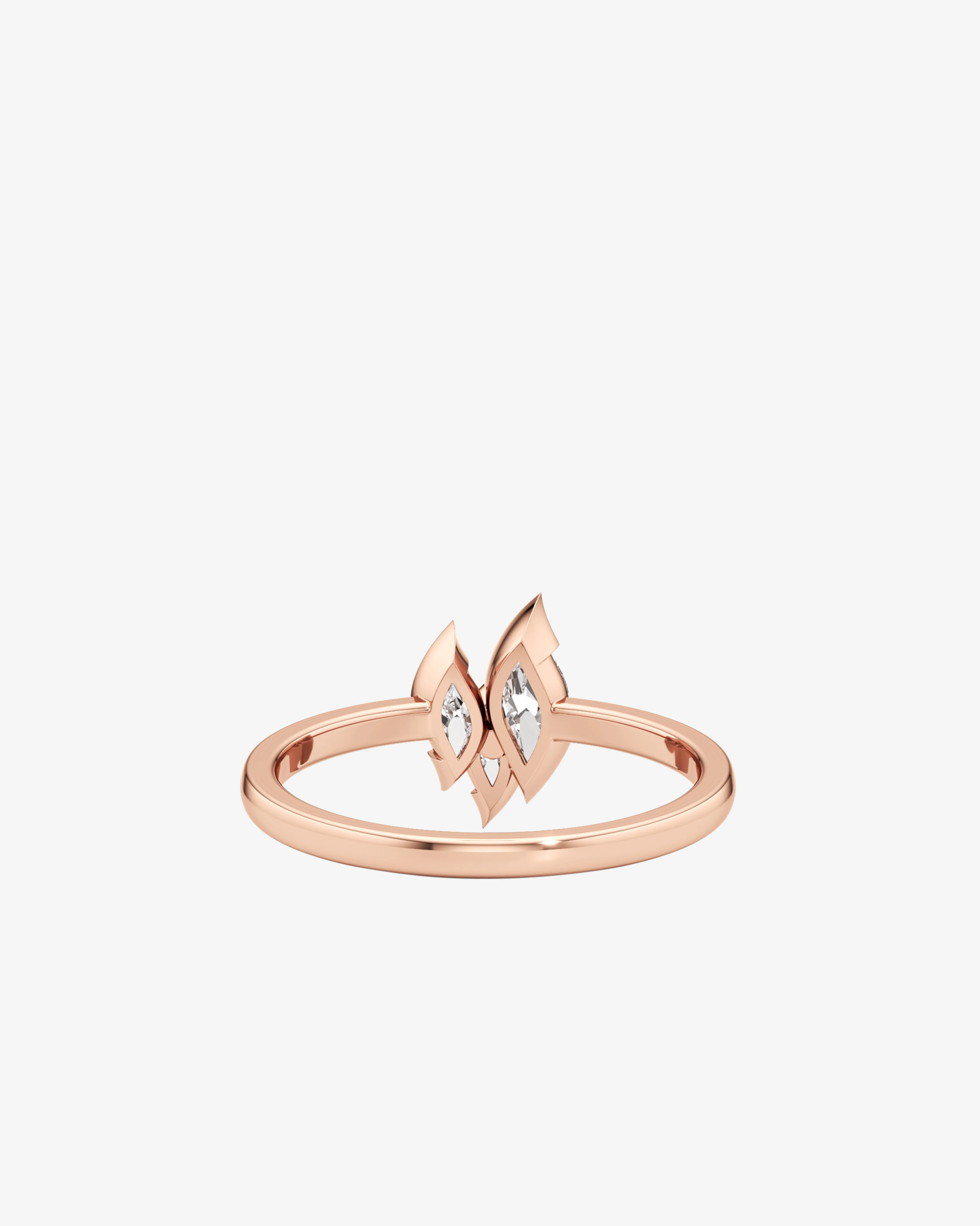 Unsaid - Women's Flame Diamond Ring - (Rose Gold)
