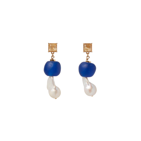 Wales Bonner - Women
s Wish Earring - (Blue)