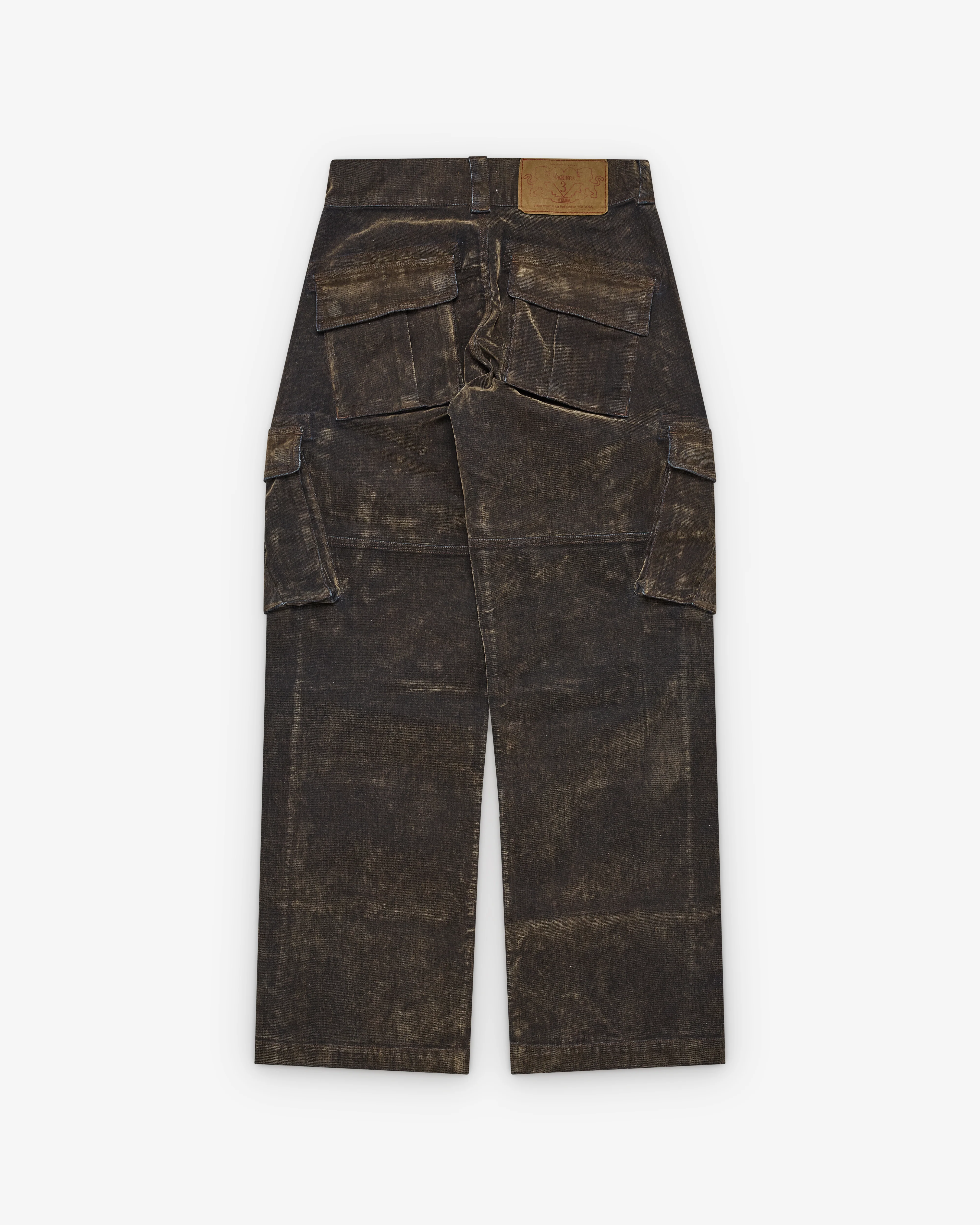 Vaquera - Women's Flocked Denim Workwear Pants - (Brown)