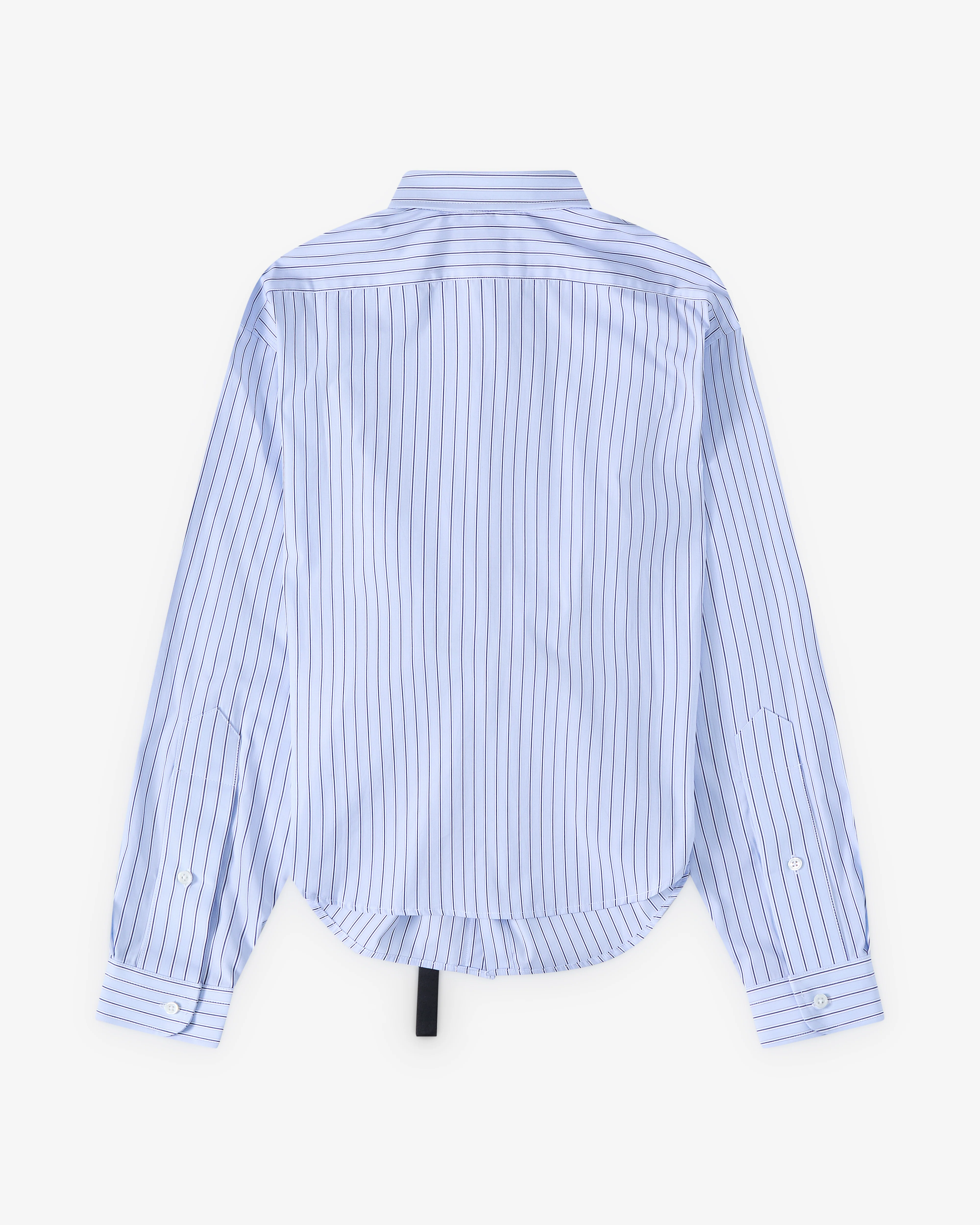 Vaquera - Women's Belted Button Down Shirt - (Blue Stripe)