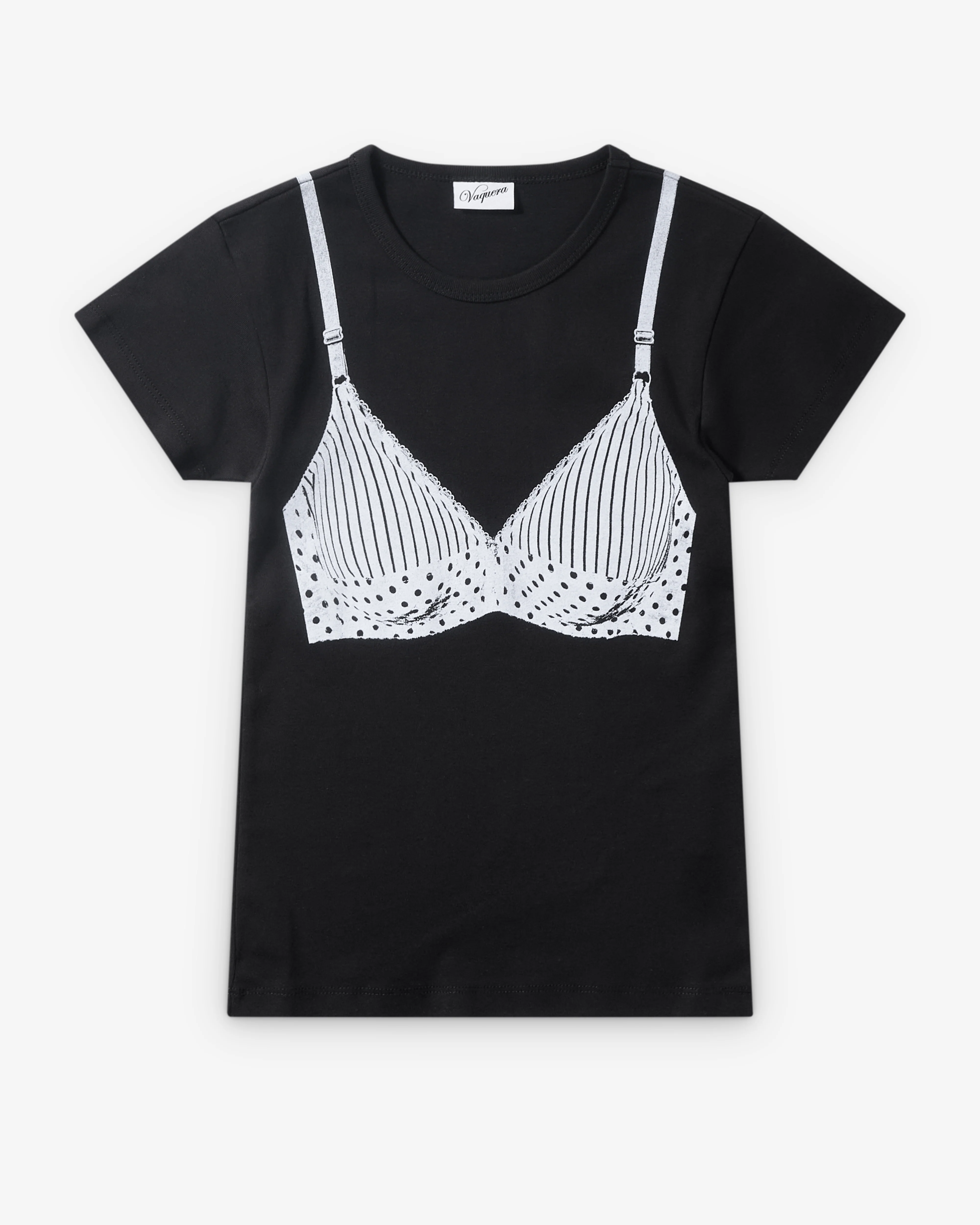 Vaquera - Women's Bra Baby Tee - (Black)