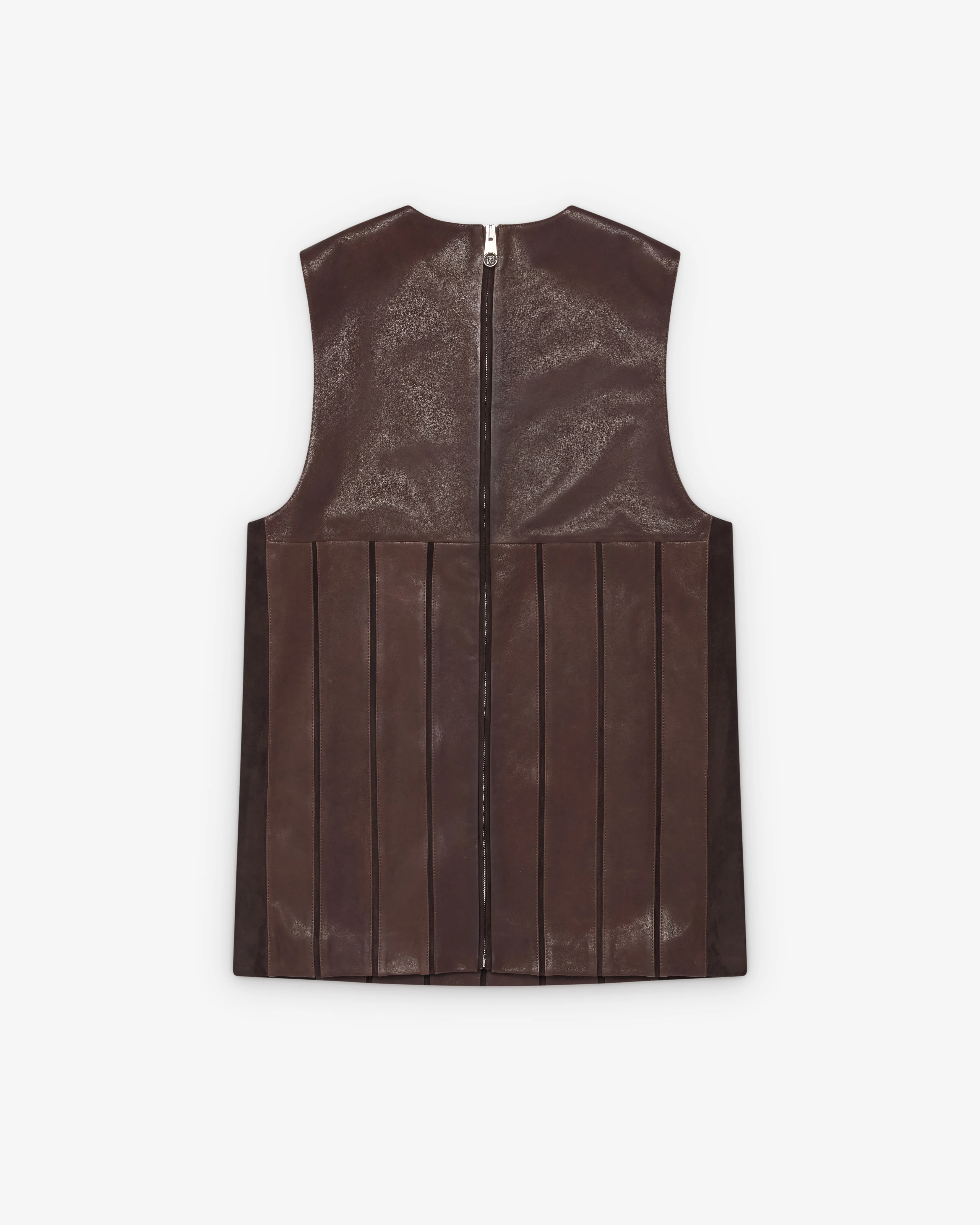 Versace - Women's Leather Patchwork Mini Dress - (Brown)
