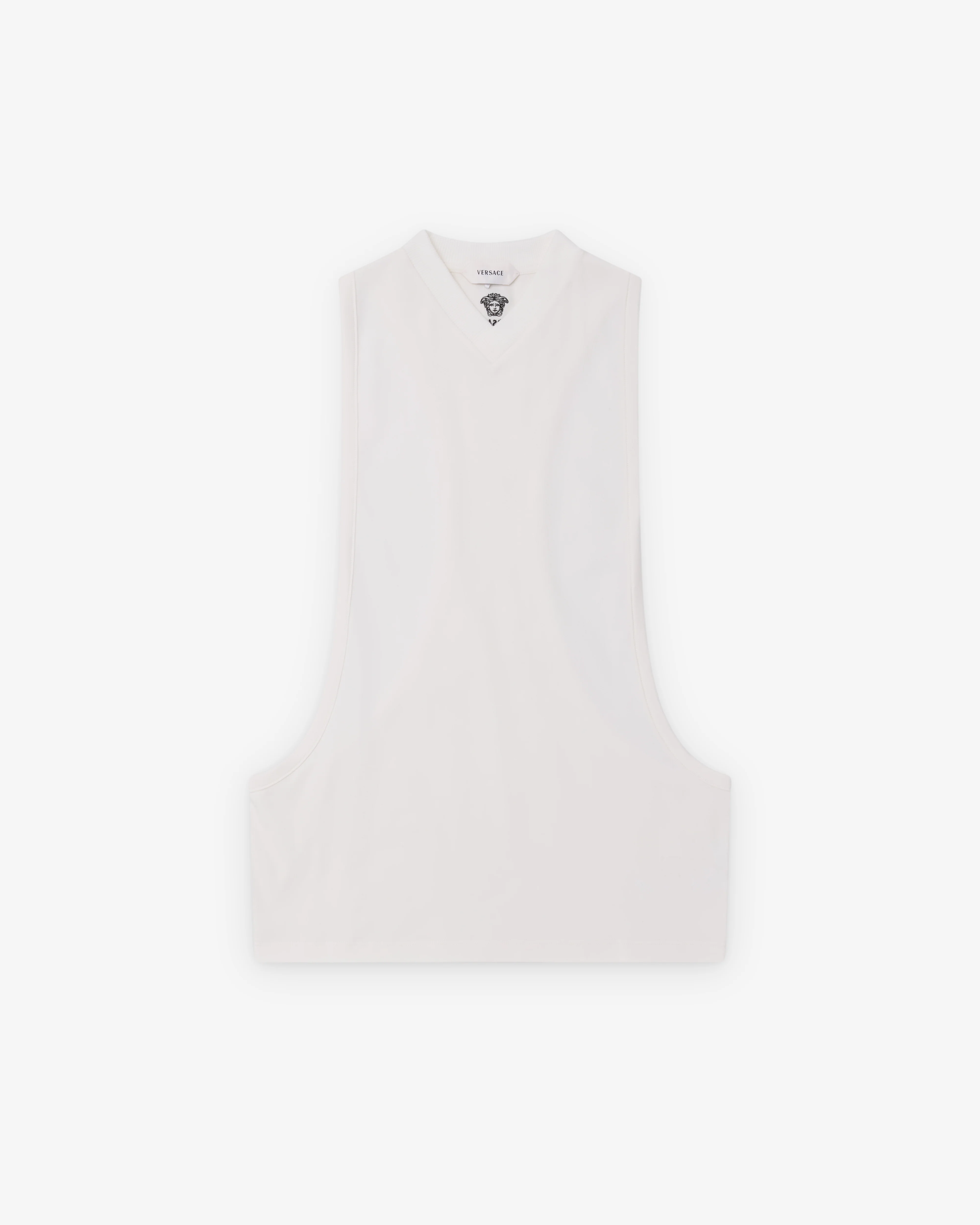 Versace - Women's Embroidered Stretch Cotton-Jersey Tank Top - (White)