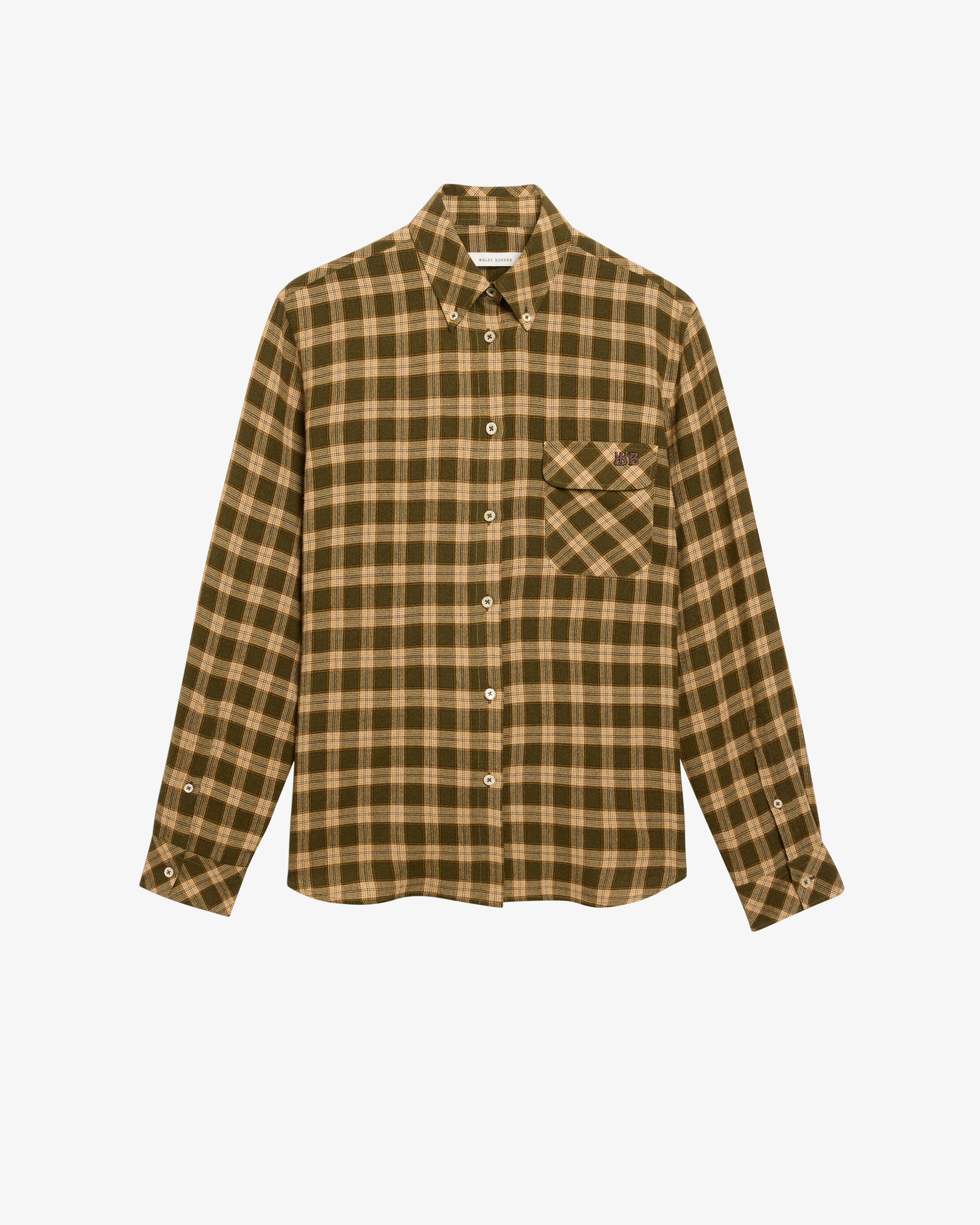 Wales Bonner - Women's Ritual Shirt - (Jade/Ocre/Oyster)