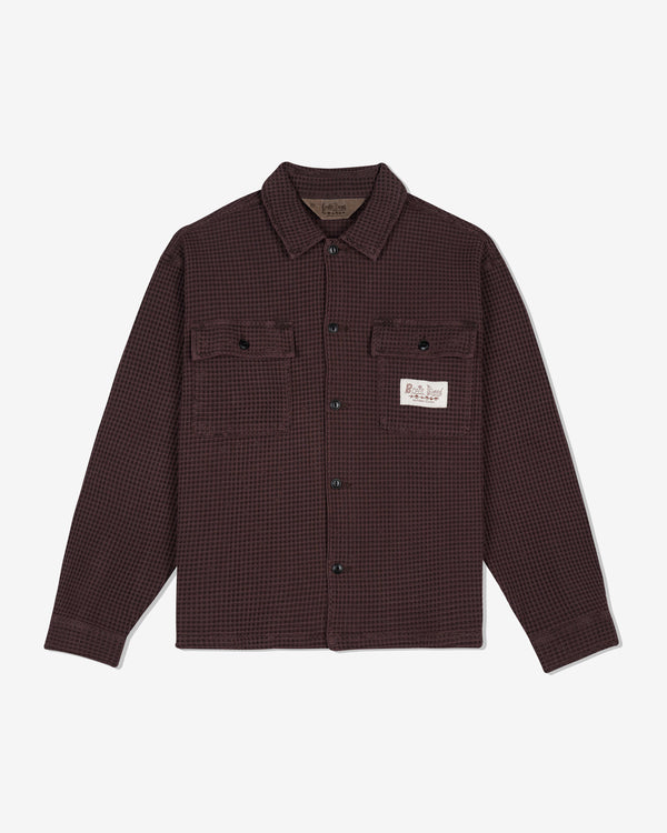 Brain Dead - Men
s Waffle Button Front Shirt - (Chocolate)