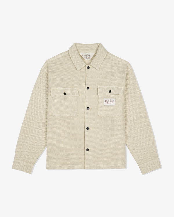 Brain Dead - Men
s Waffle Button Front Shirt - (Tan)