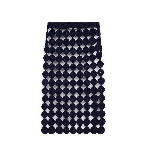 Wales Bonner - Women
s Stanza Knit Skirt - (Navy)