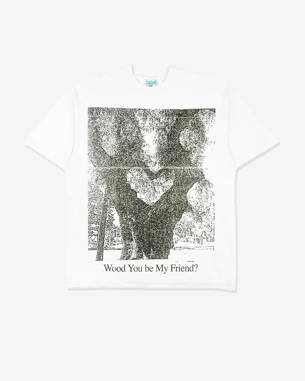 Online Ceramics - Men
s Wood You Be My Friend T-Shirt - (White)