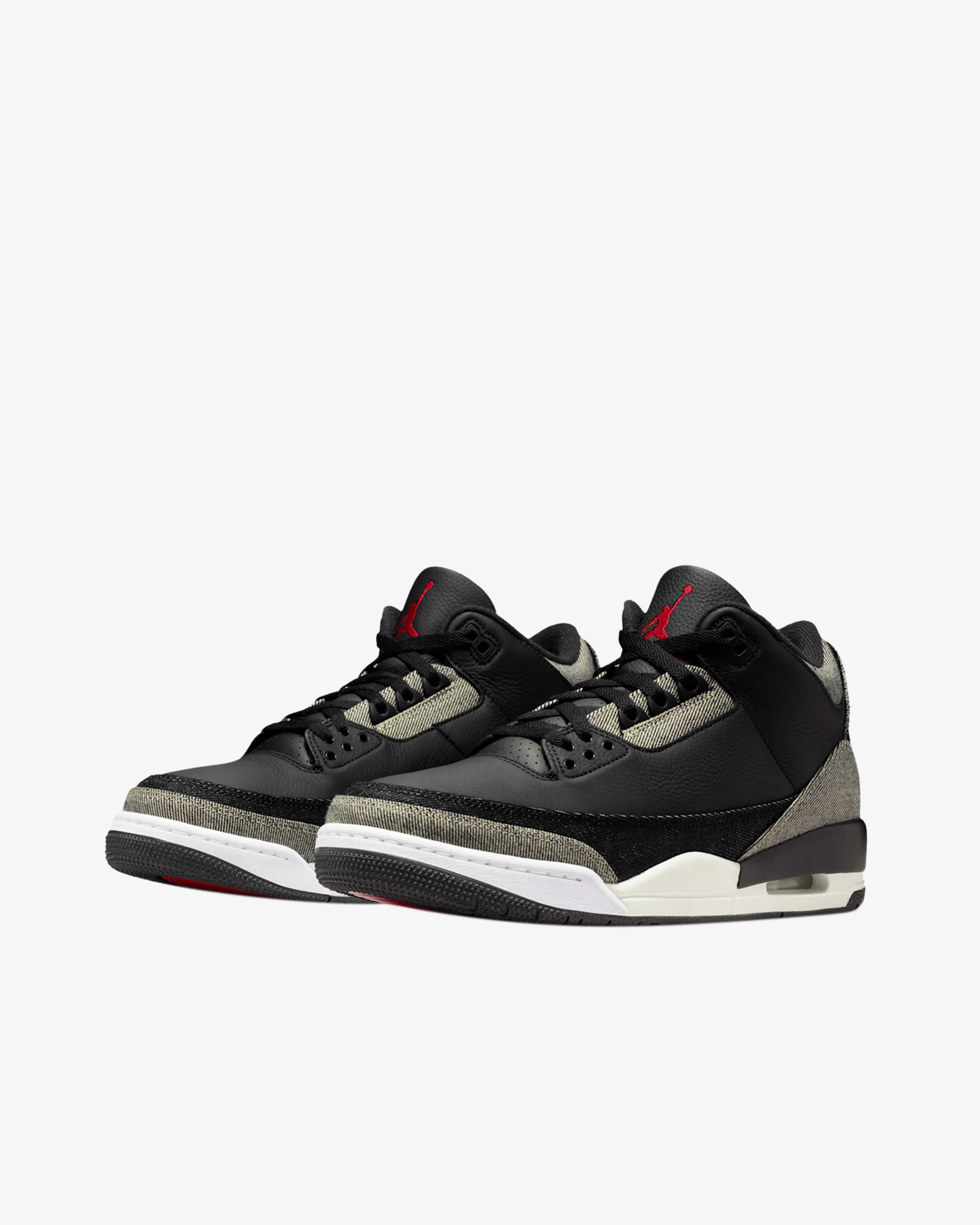 Nike - Levi's Men's Air Jordan 3 Sneakers - (Denim/Black/Gym Red)