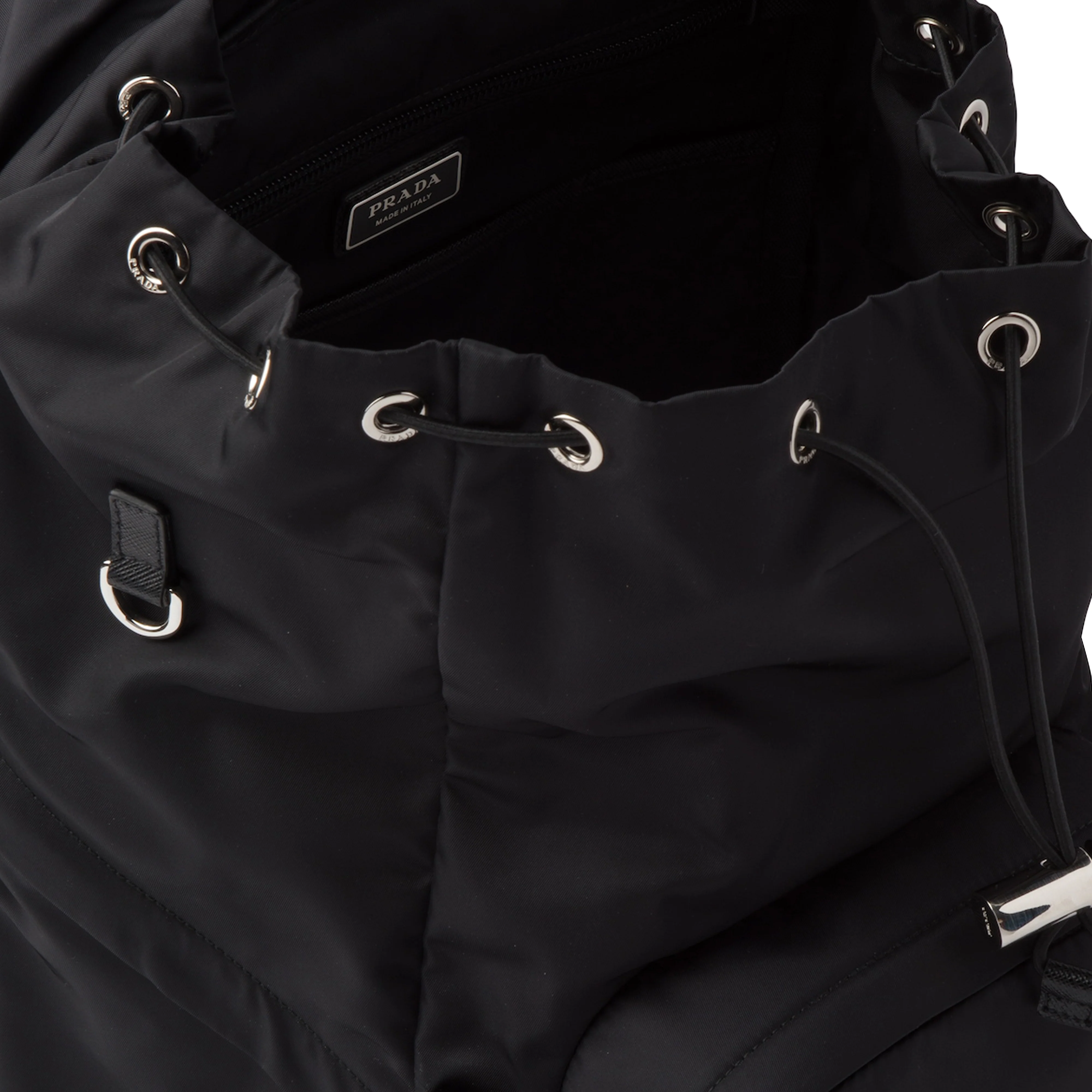 Prada - Men's Re-Nylon and Saffiano Leather Backpack - (Black)