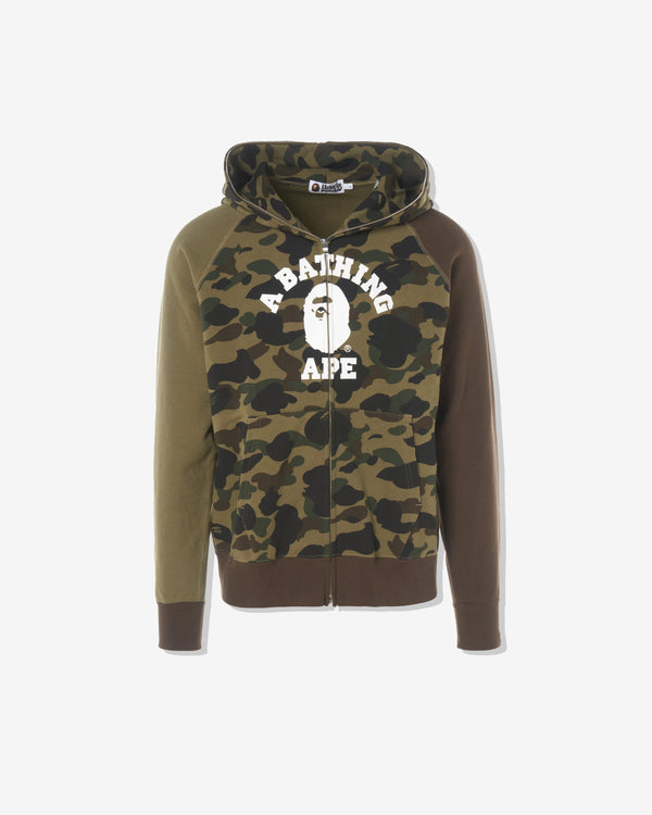 A Bathing Ape® - Men
s Camo College Full Zip Hoodie - (Green)