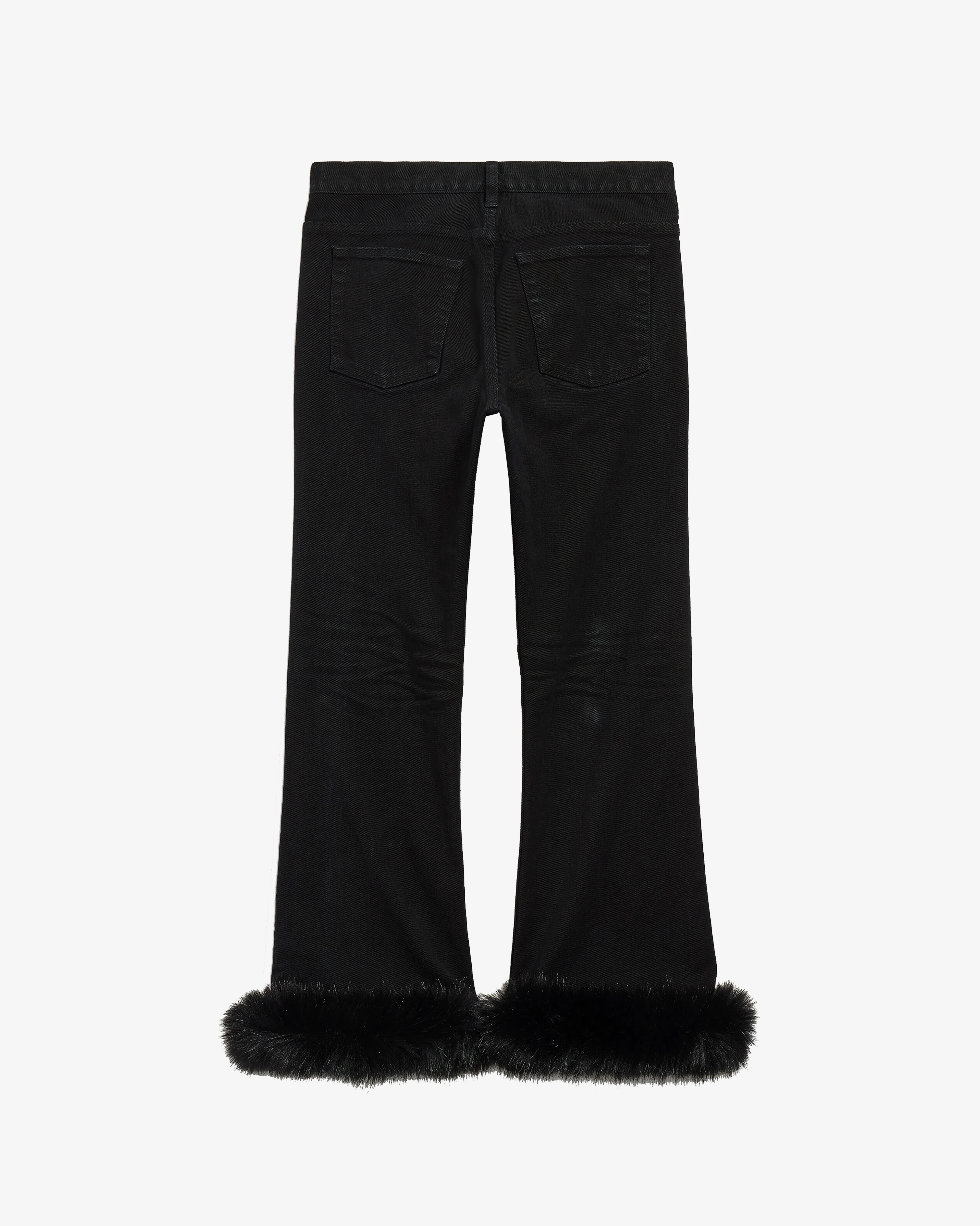 Balenciaga - Women's Fur Trim Flared Capri Pants - (Pitch Black)