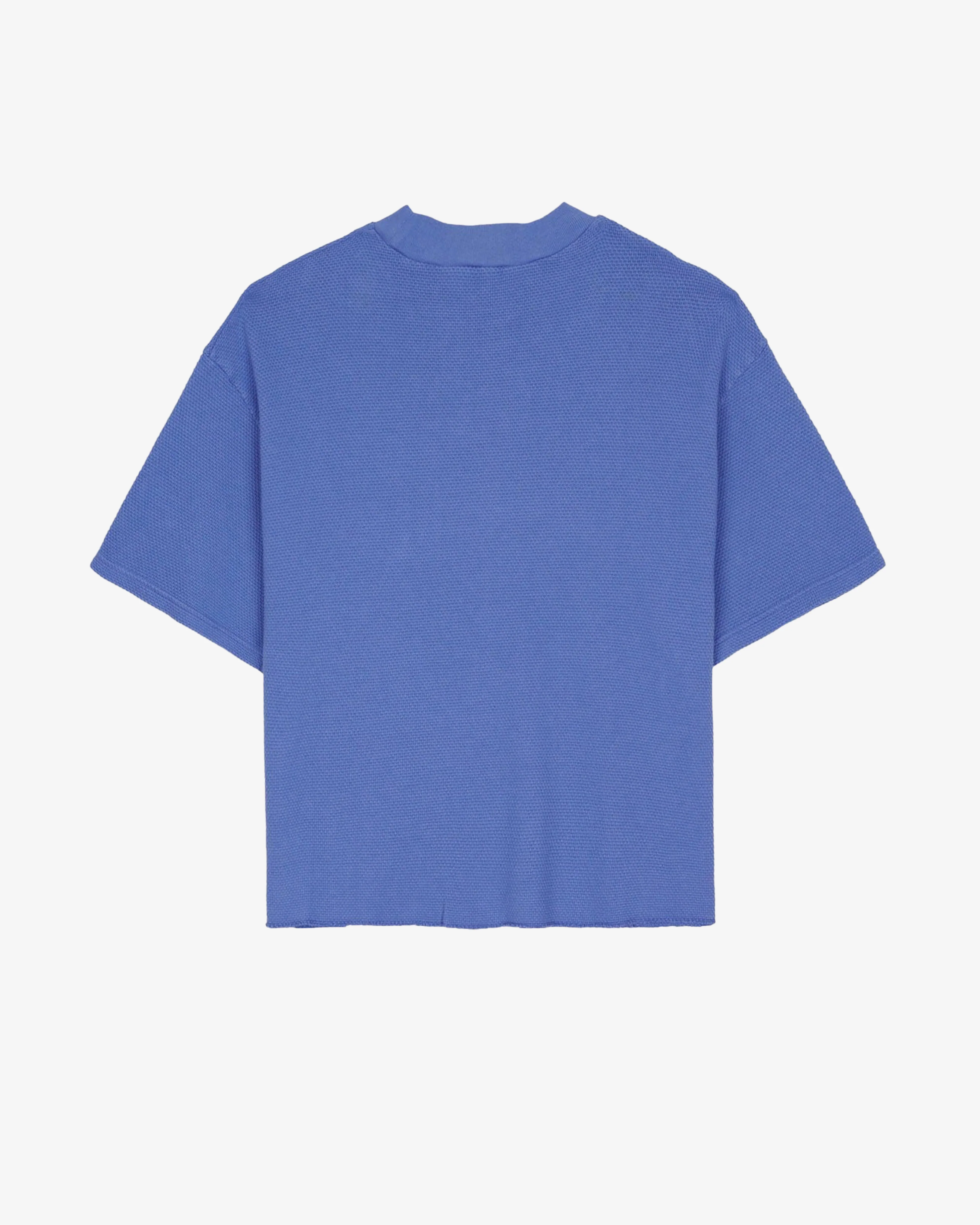 Brain Dead - Men's Boxy Thermal Mock Neck T-Shirt - (Blue) view 2, Click to Zoom in