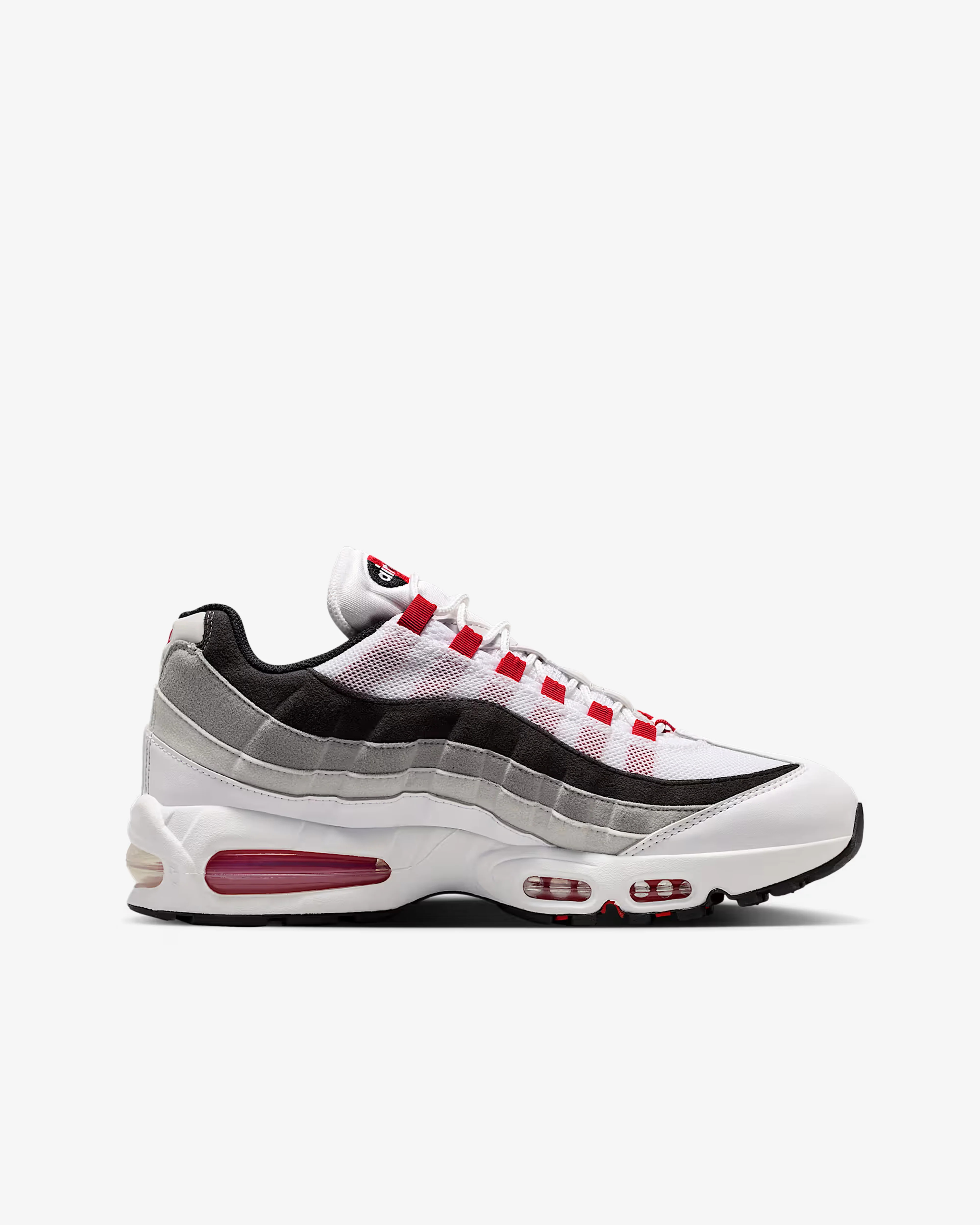 Nike - Men's Air Max 95 Premium Sneakers - (White/Red/Grey)