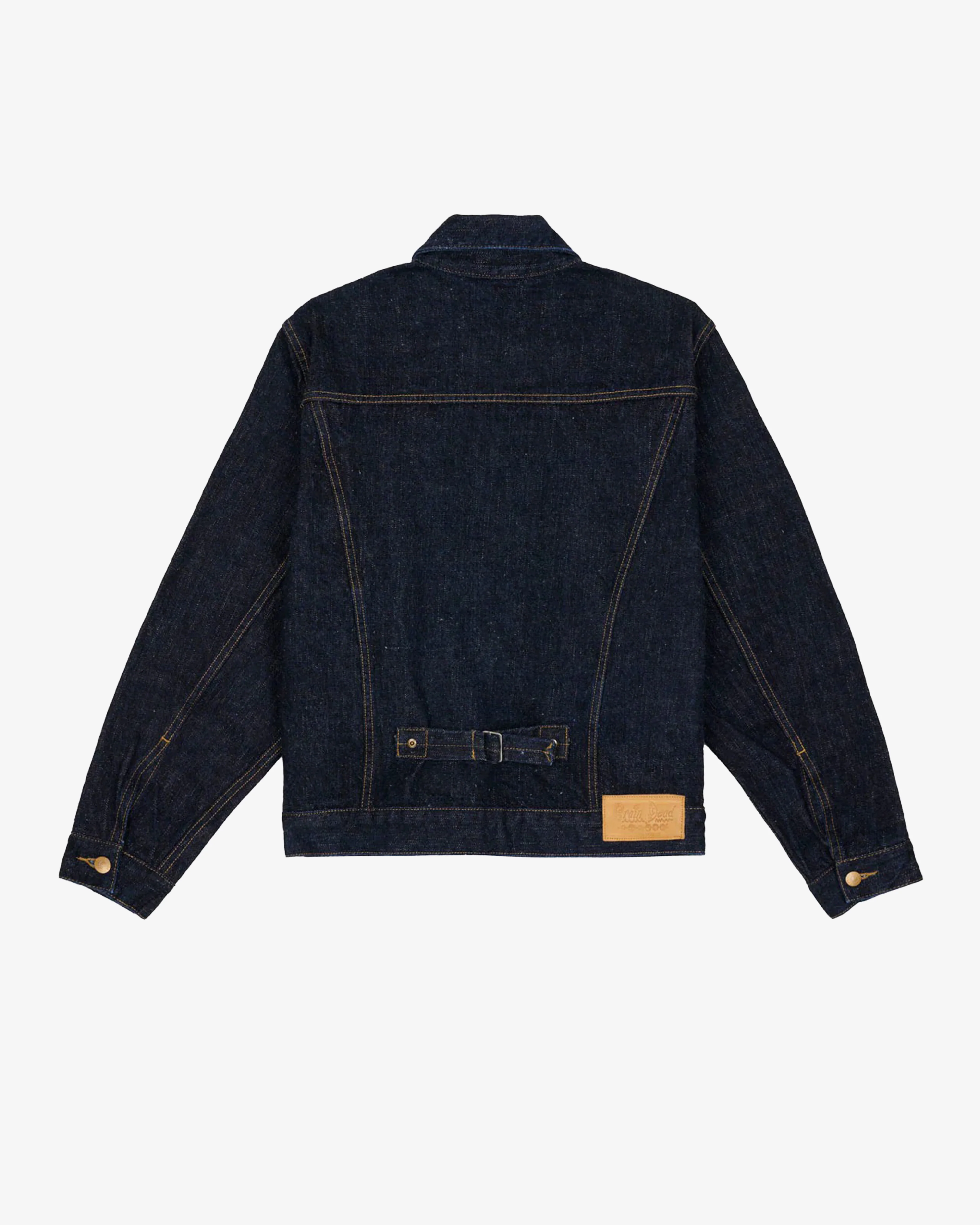 Brain Dead - Men's 15.5oz Selvedge Denim Trucker Jacket - (Rinsed Indigo) view 2, Click to Zoom in