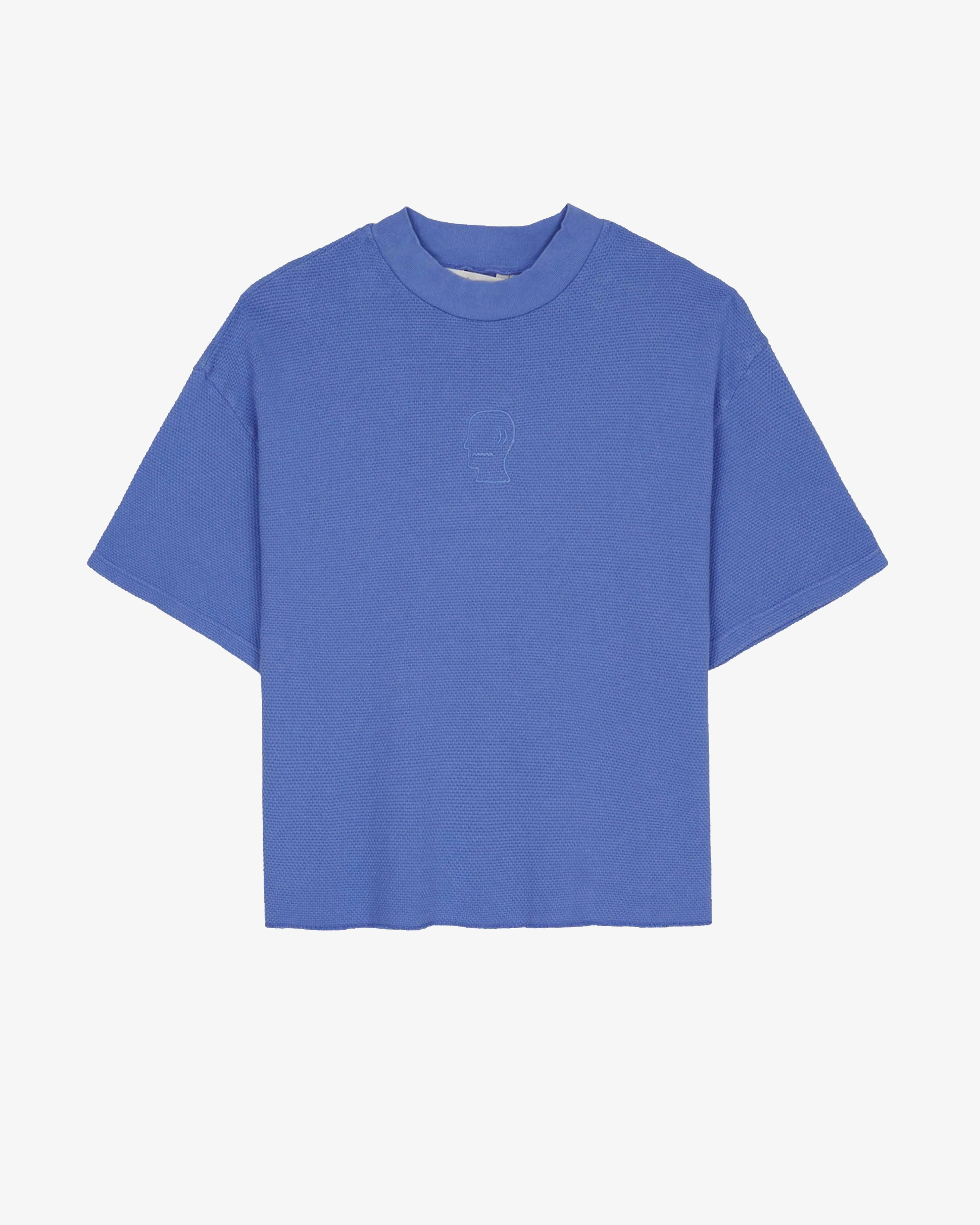 Brain Dead - Men's Boxy Thermal Mock Neck T-Shirt - (Blue)