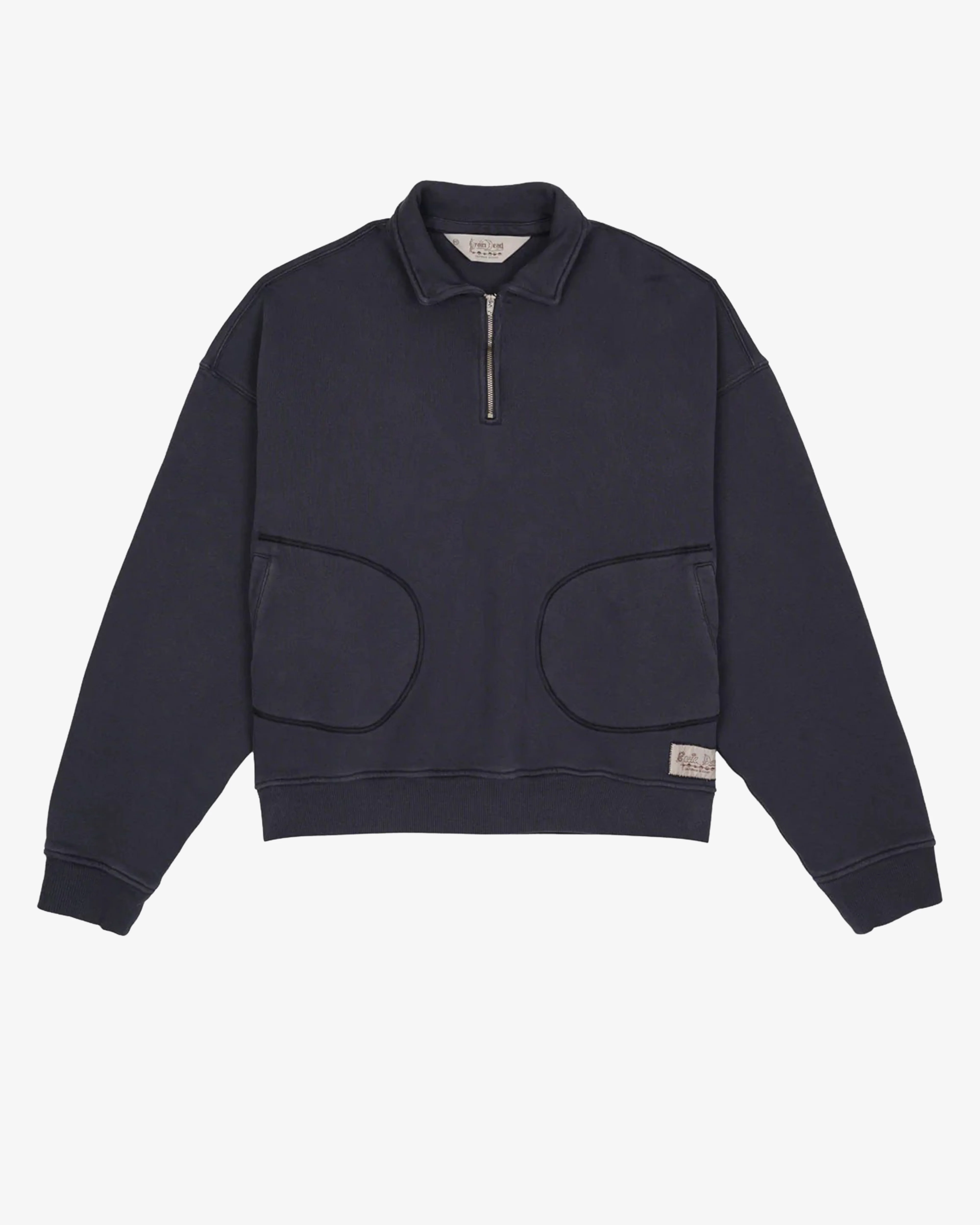 Brain Dead - Men's Half Zip Collared Sweatshirt - (Black)