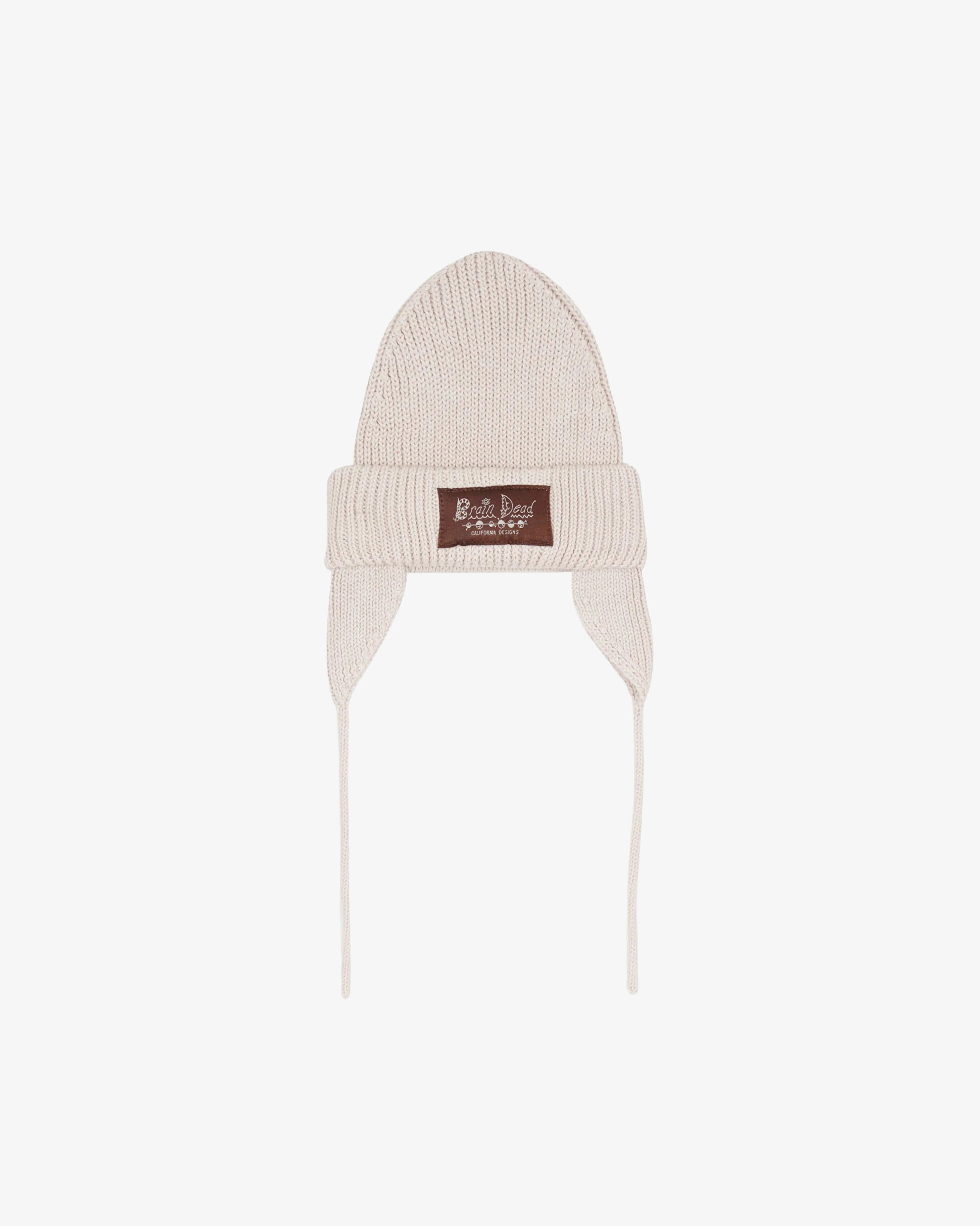 Brain Dead - Men's Knitted Ear Flap Beanie - (Natural)