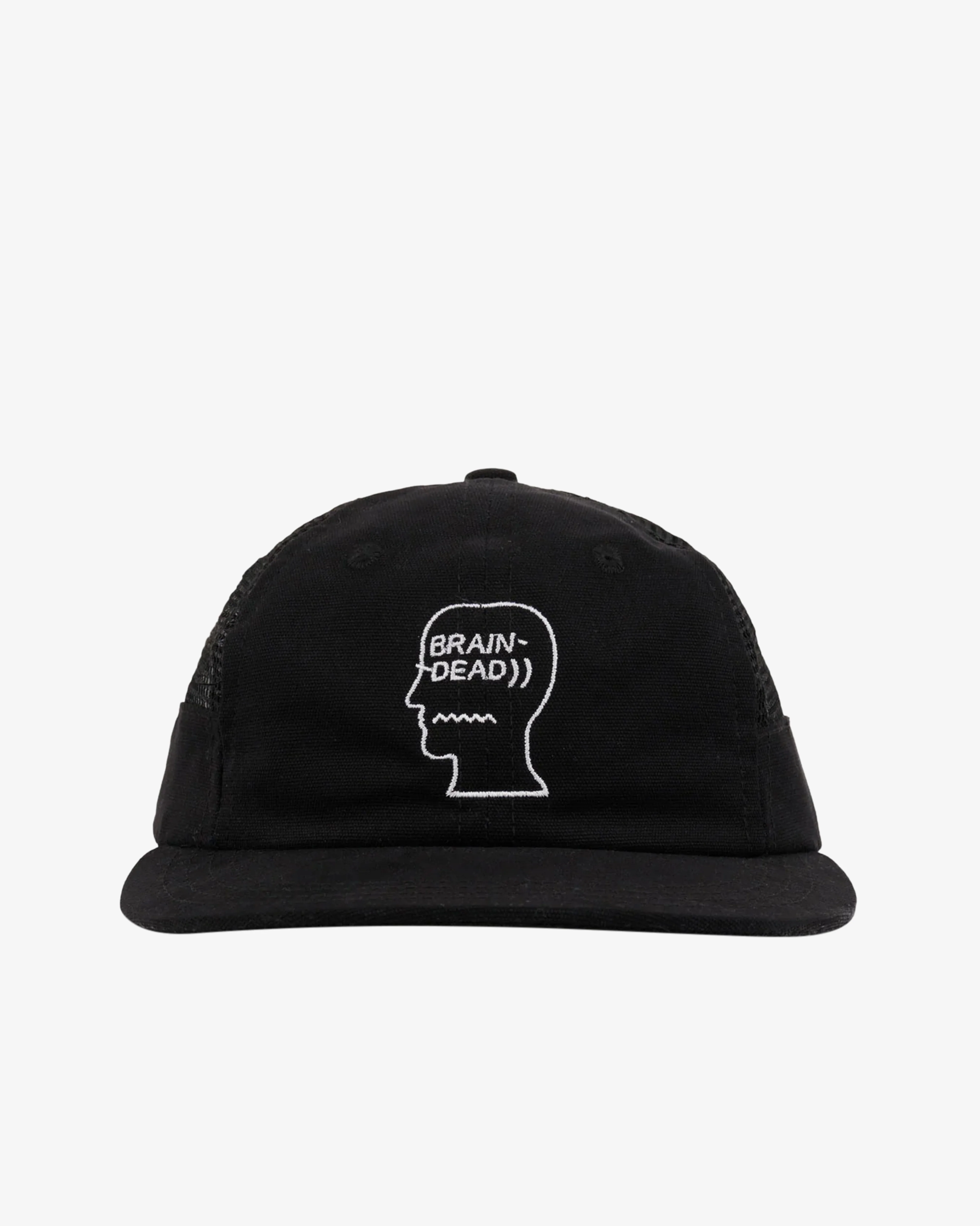 Brain Dead - Men's Mesh Panel Logohead Engineer Hat - (Black) view 1, Click to Zoom in