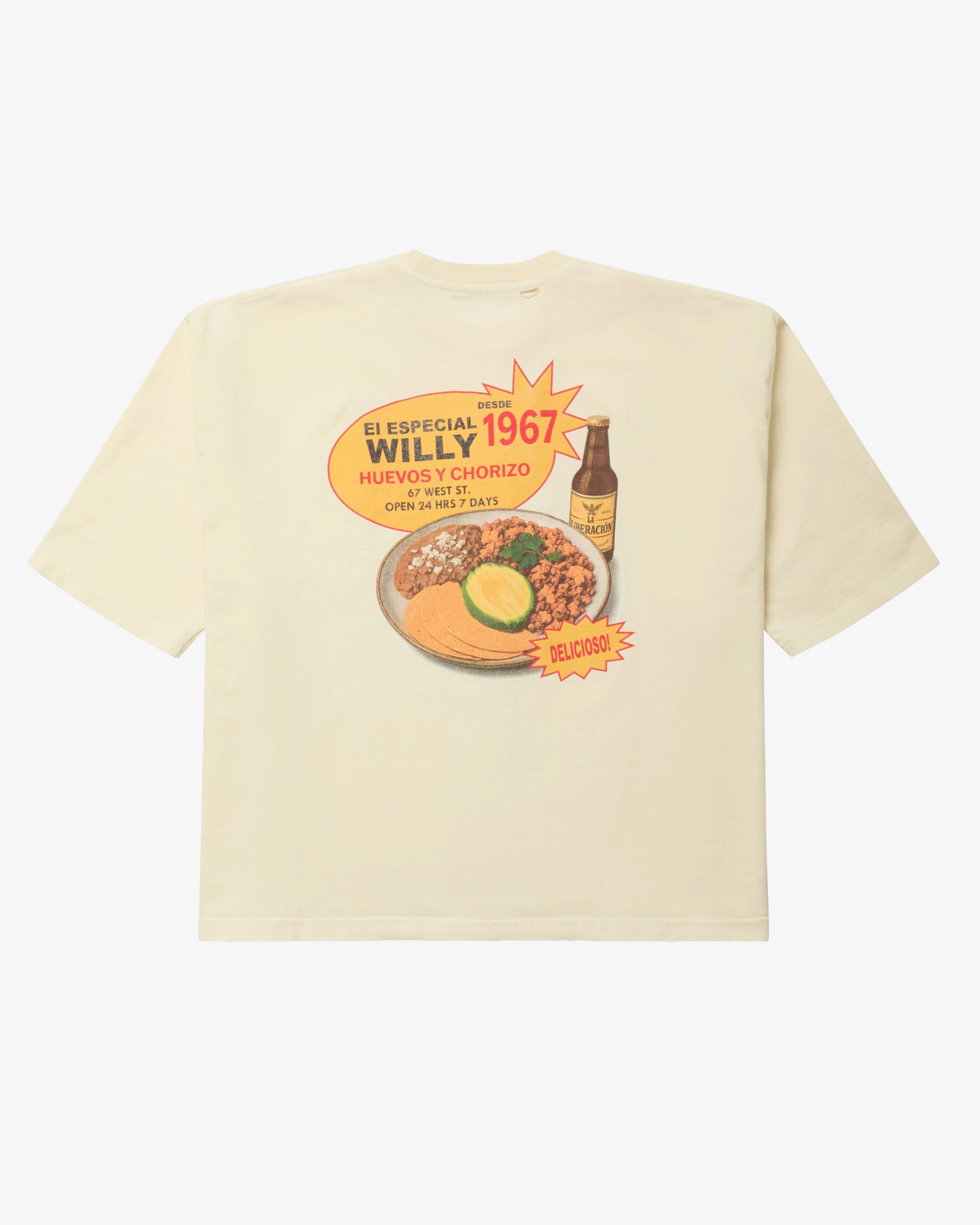 Willy Chavarria - Men's Willy's Taco Shop Buffalo Tee - (Masa)