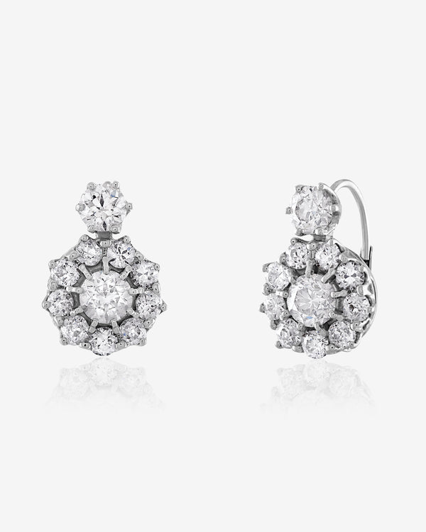 Mindi Mond - Old-Mine Cluster Earrings - (White Gold)