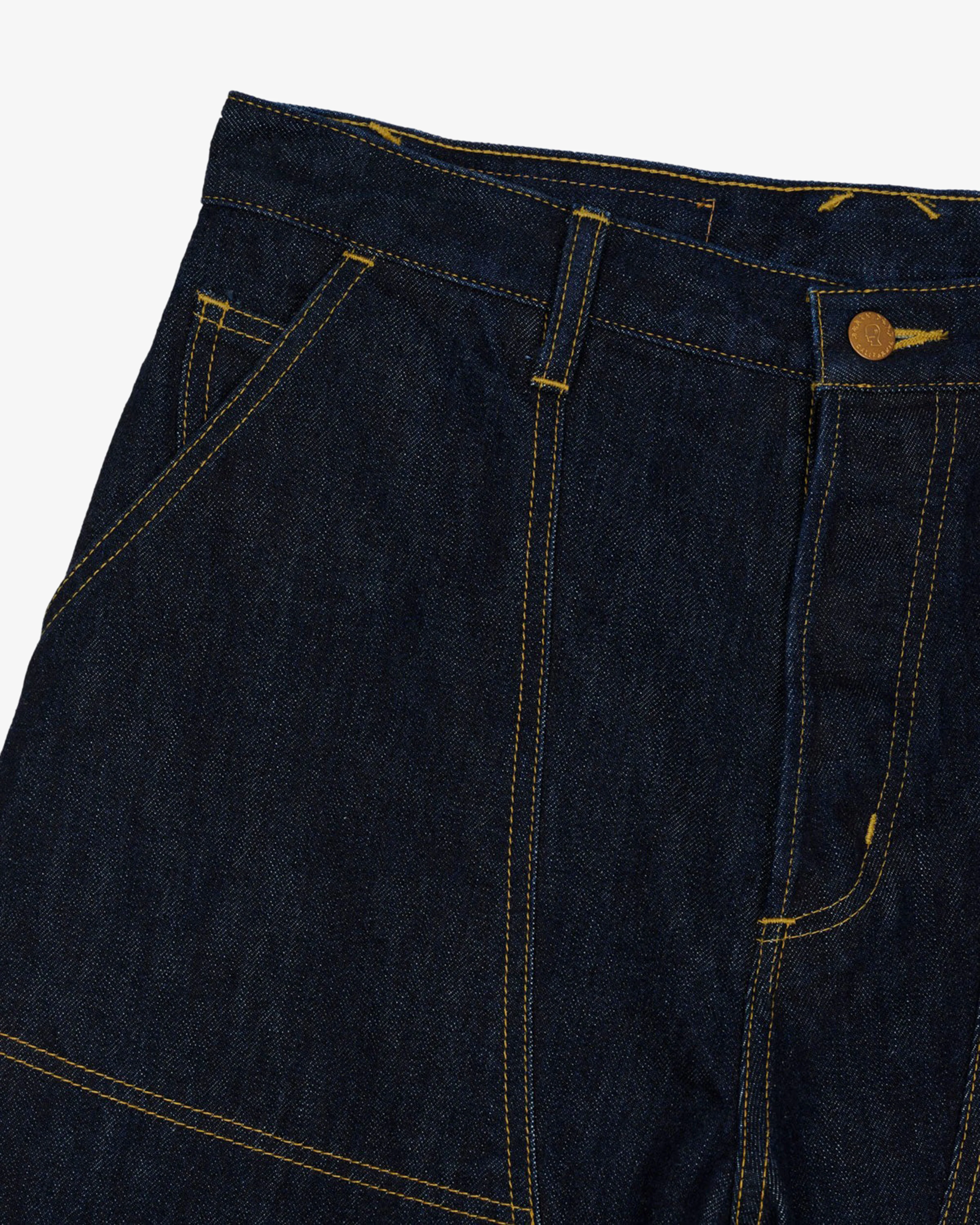 Brain Dead - Men's Type 02 Denim Pant - (Washed Indigo) view 3, Click to Zoom in