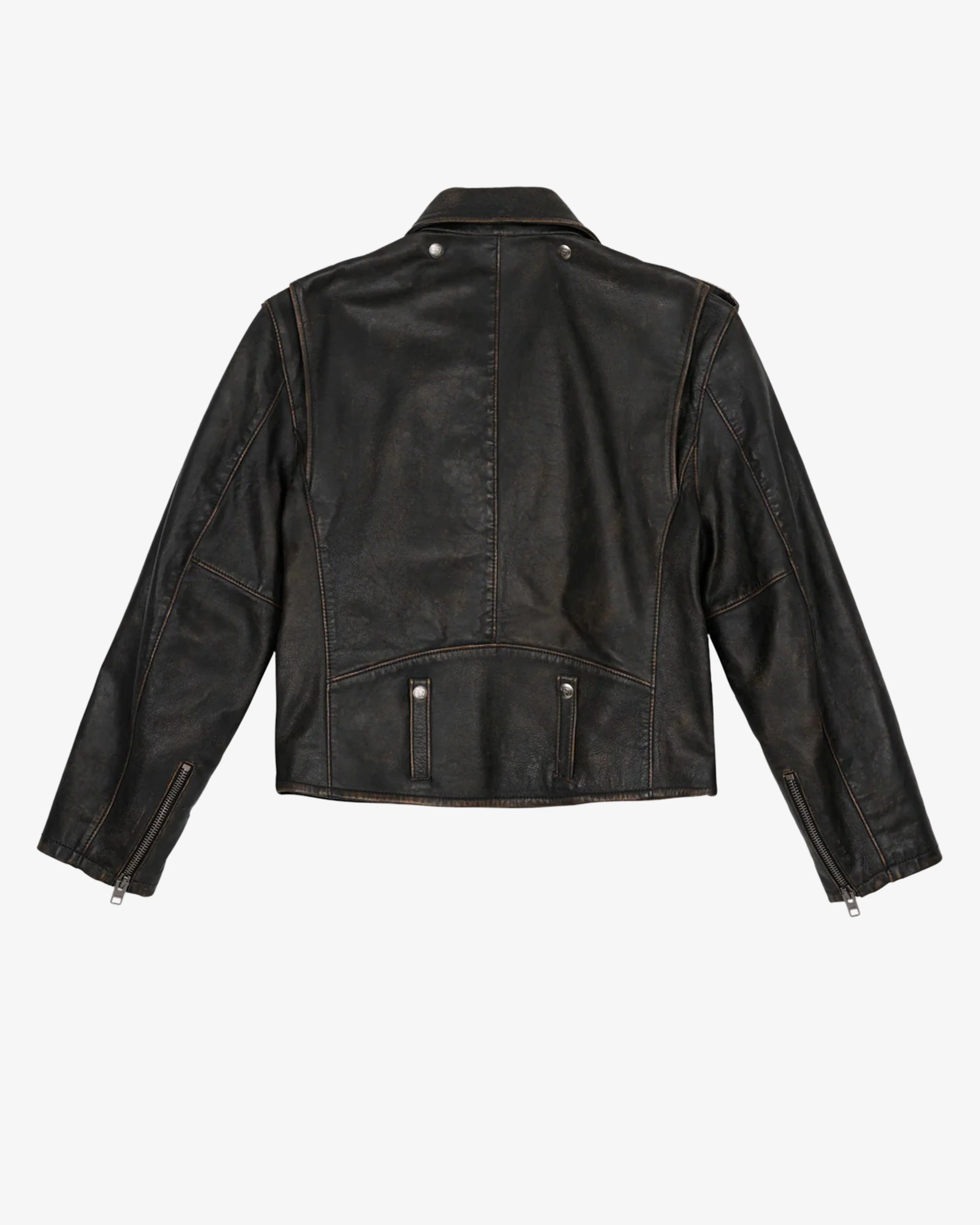 Brain Dead - Men's Coach Leather Biker Jacket - (Black)