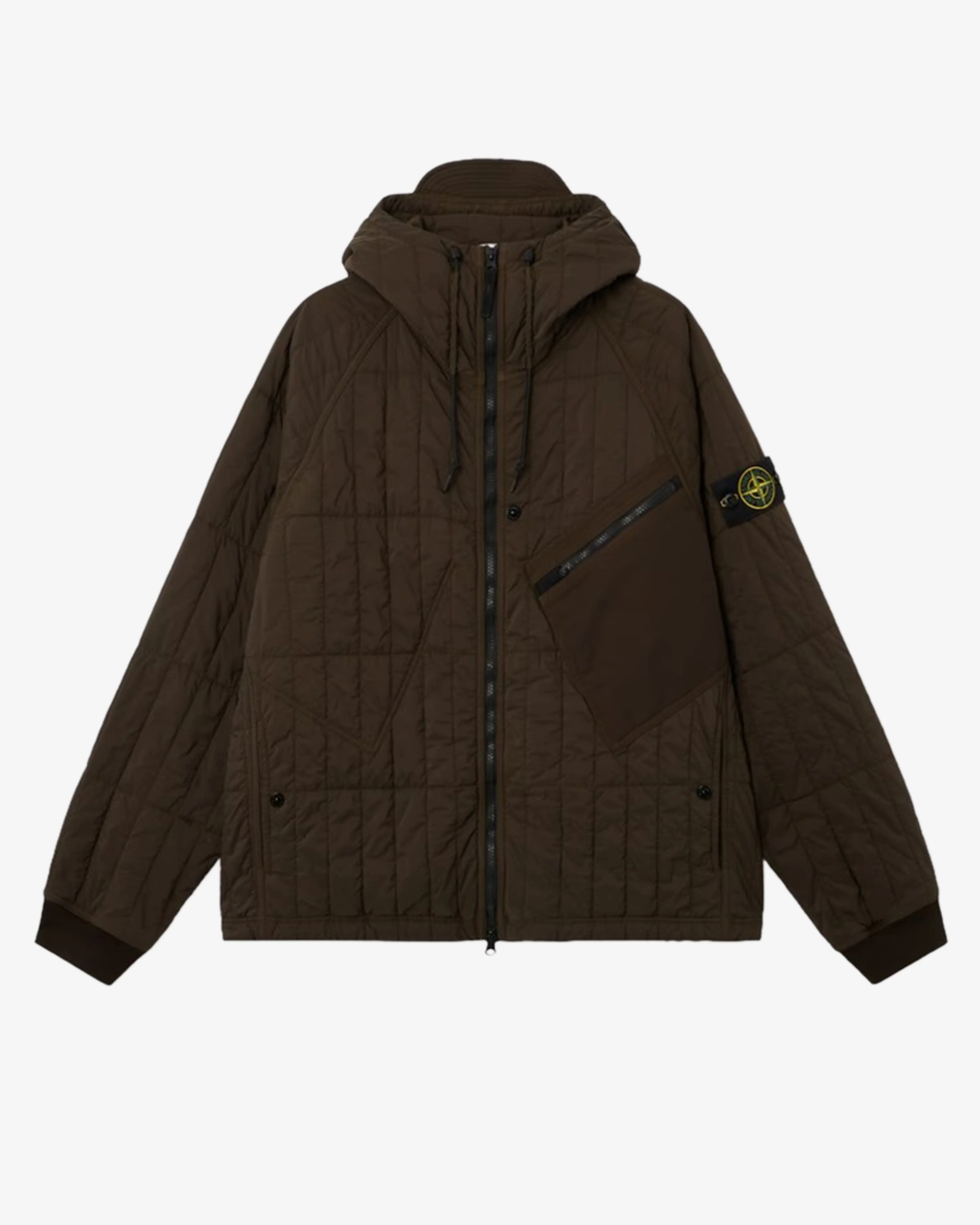 Stone Island - Men's Ultralight Nylon Quilted-TC Hooded Jacket - (Coal Grey)