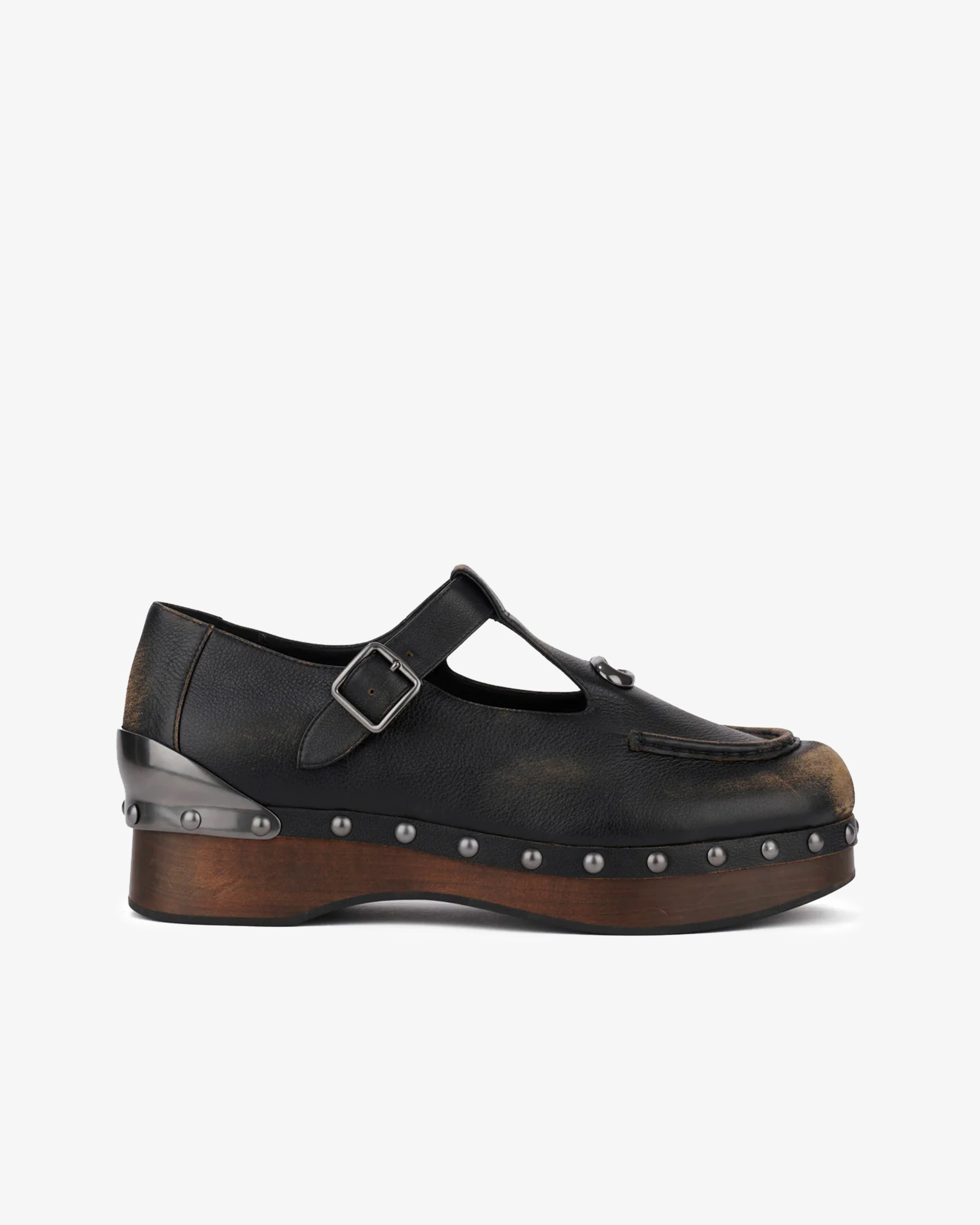 Brain Dead - Women's Coach Leather Wooden Mary Jane - (Black)
