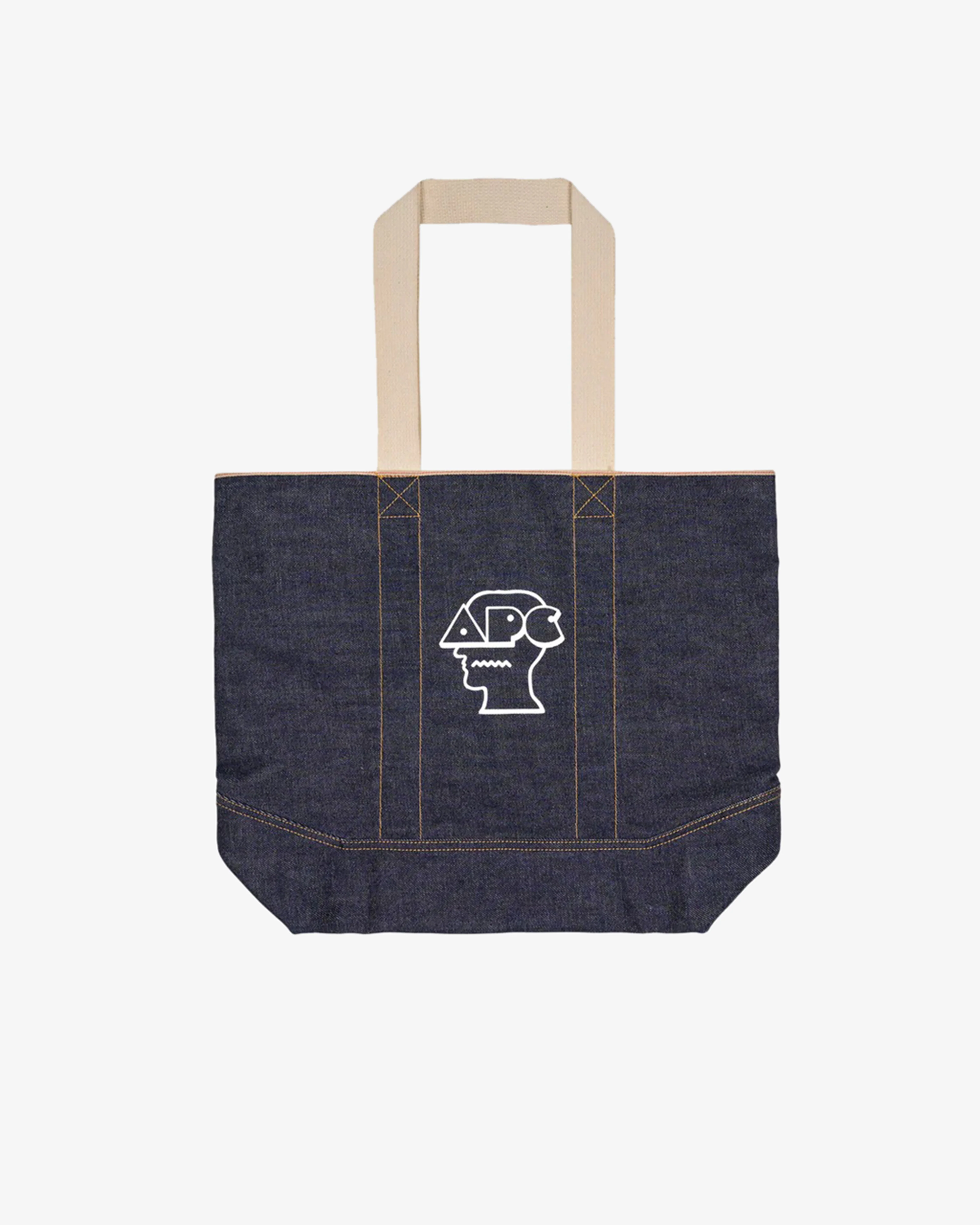 Brain Dead - Men's APC Printed Selvedge Denim Tote - (Navy) view 1, Click to Zoom in