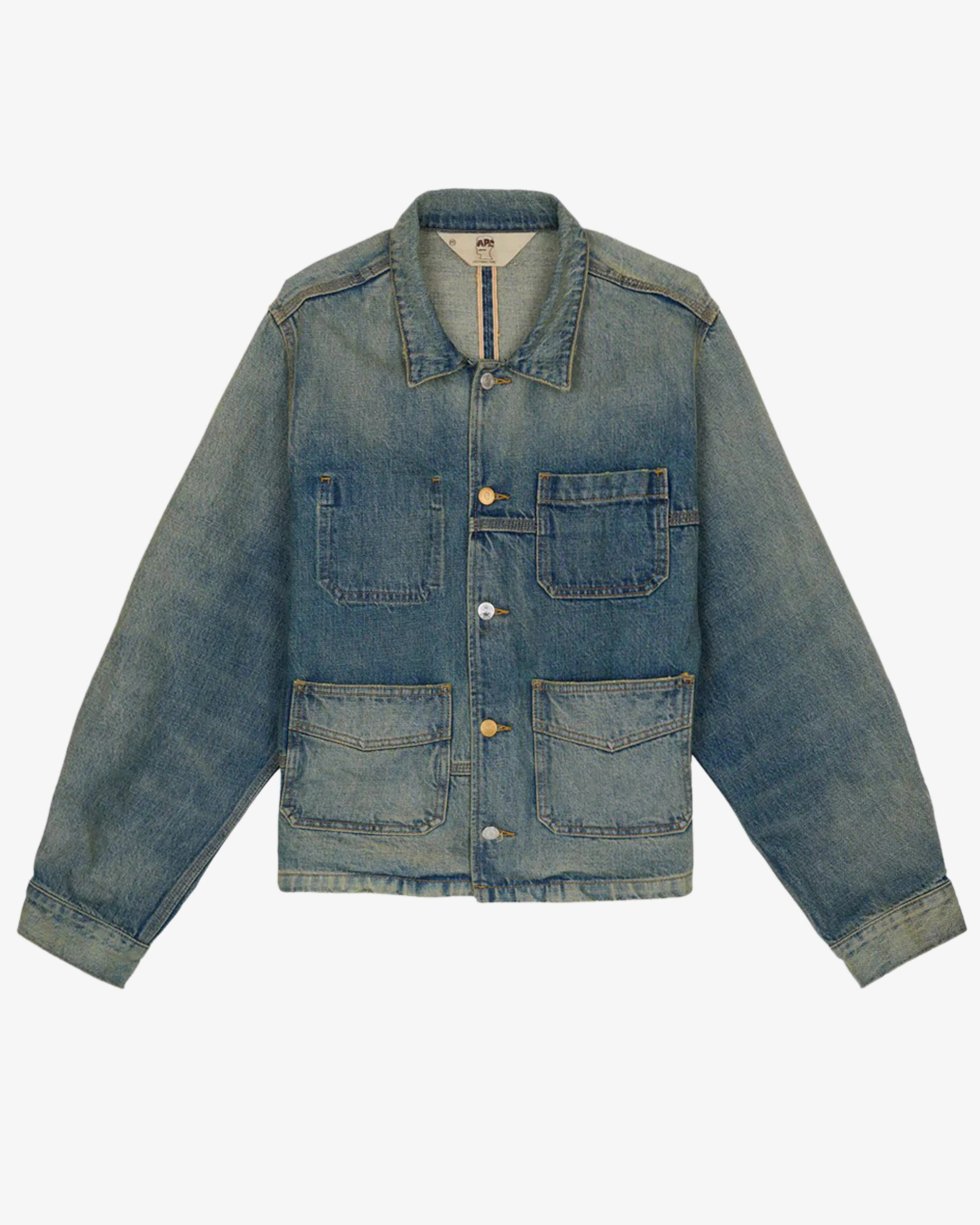 Brain Dead - Men's APC Selvedge Chore Jacket - (Washed Indigo) view 1, Click to Zoom in