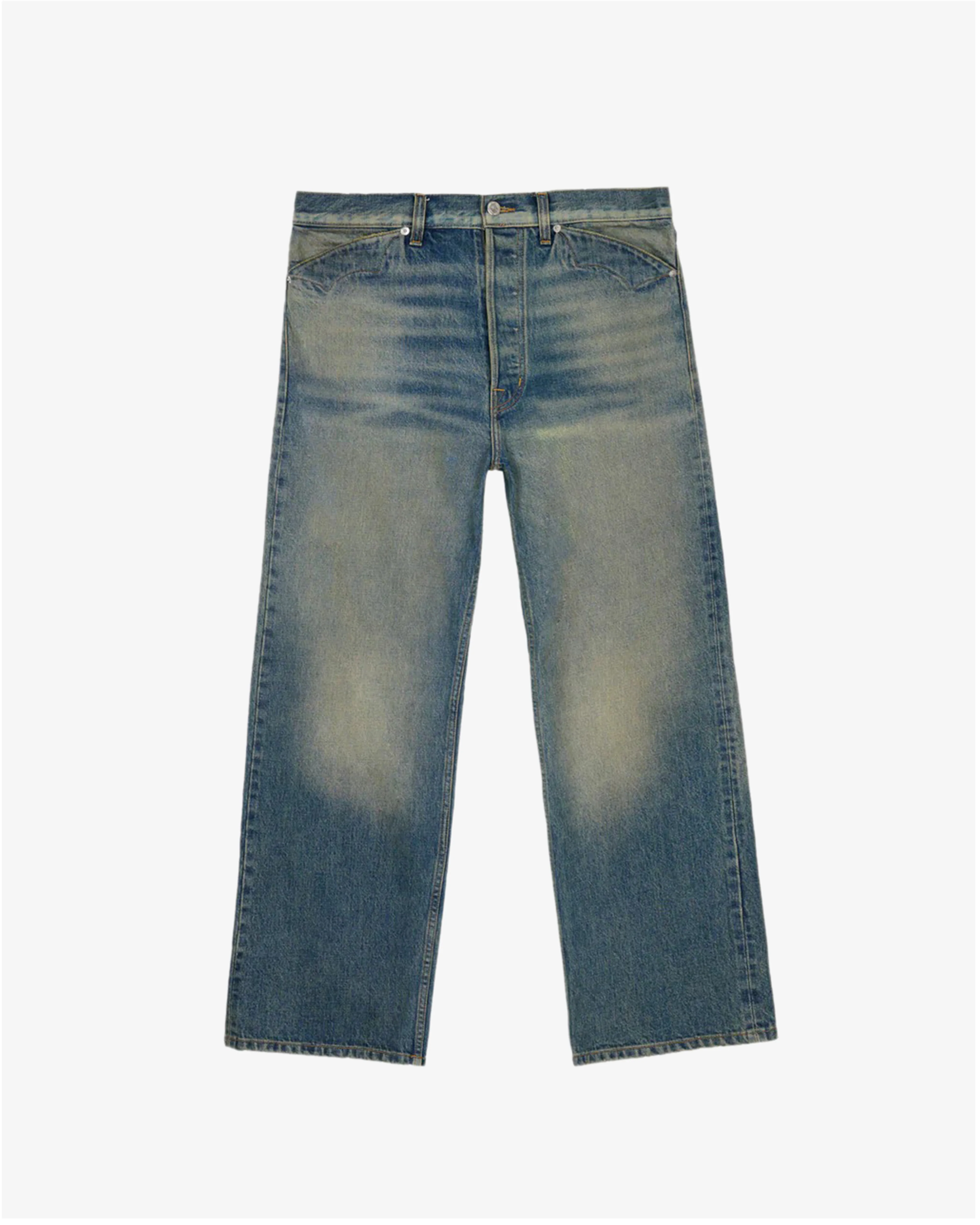 Brain Dead - Men's APC Type 00 Selvedge Denim Pant - (Washed Indigo) view 1, Click to Zoom in