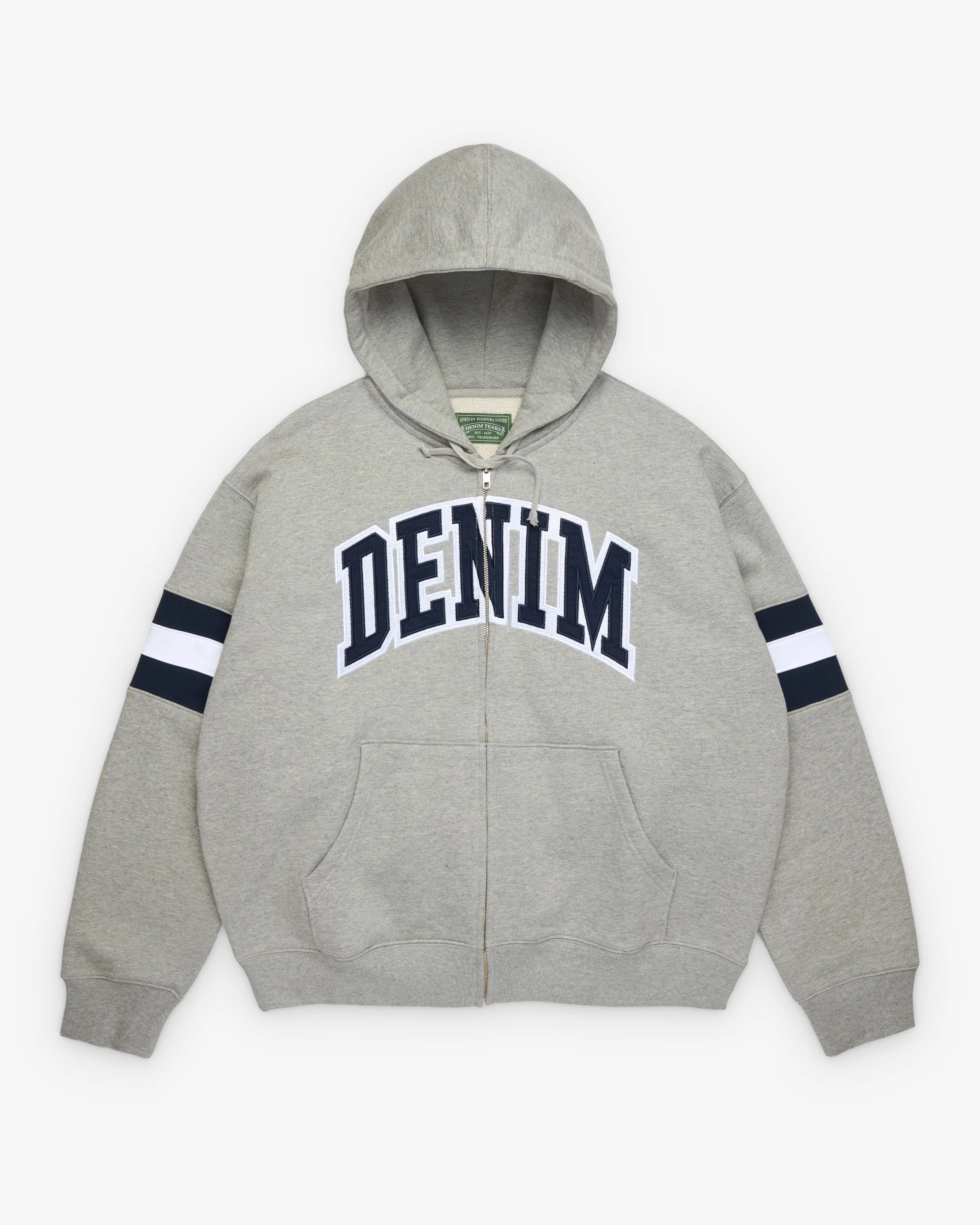 Denim Tears - Men's DT Stripe Zip Hoodie - (Grey)