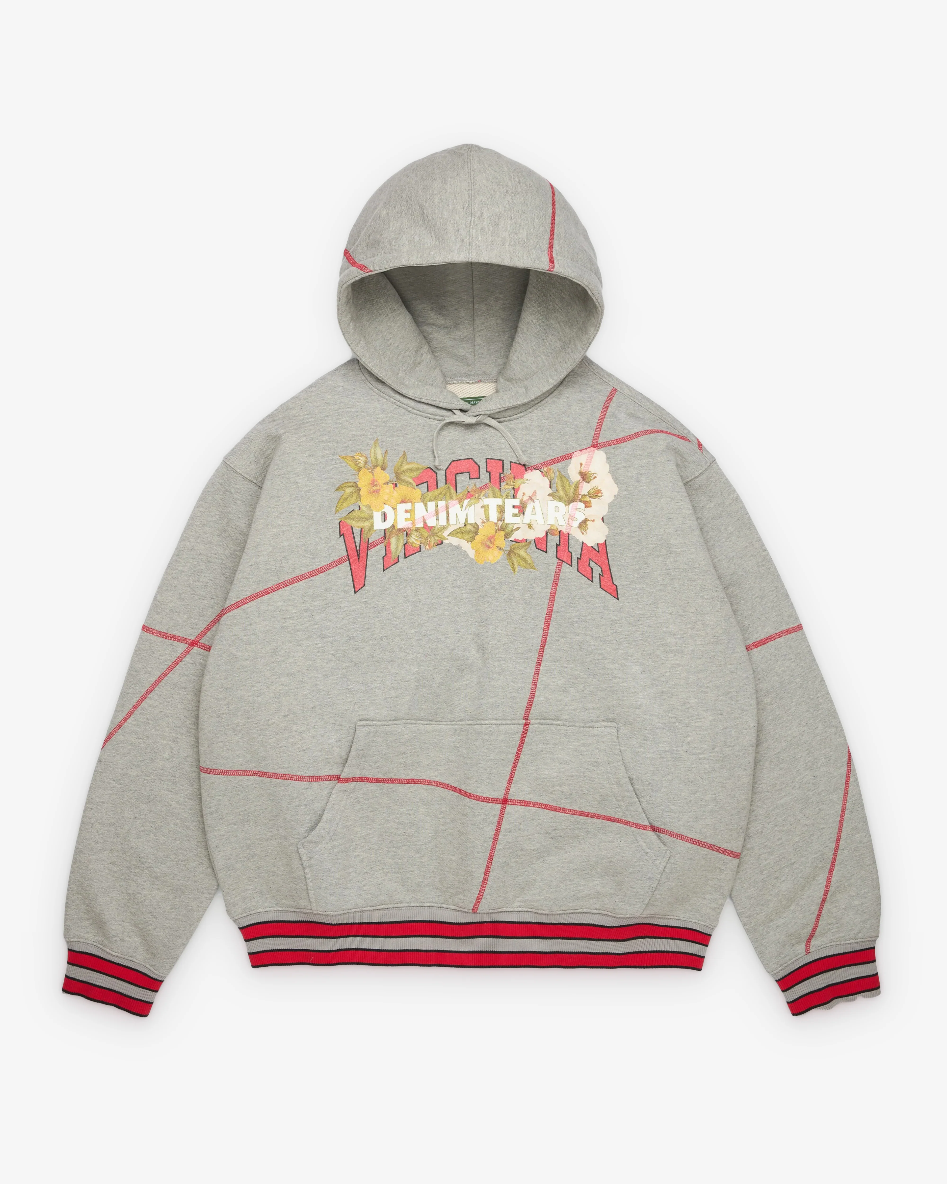 Denim Tears - Men's Virginia Overlock Stitch Hoodie - (Grey)