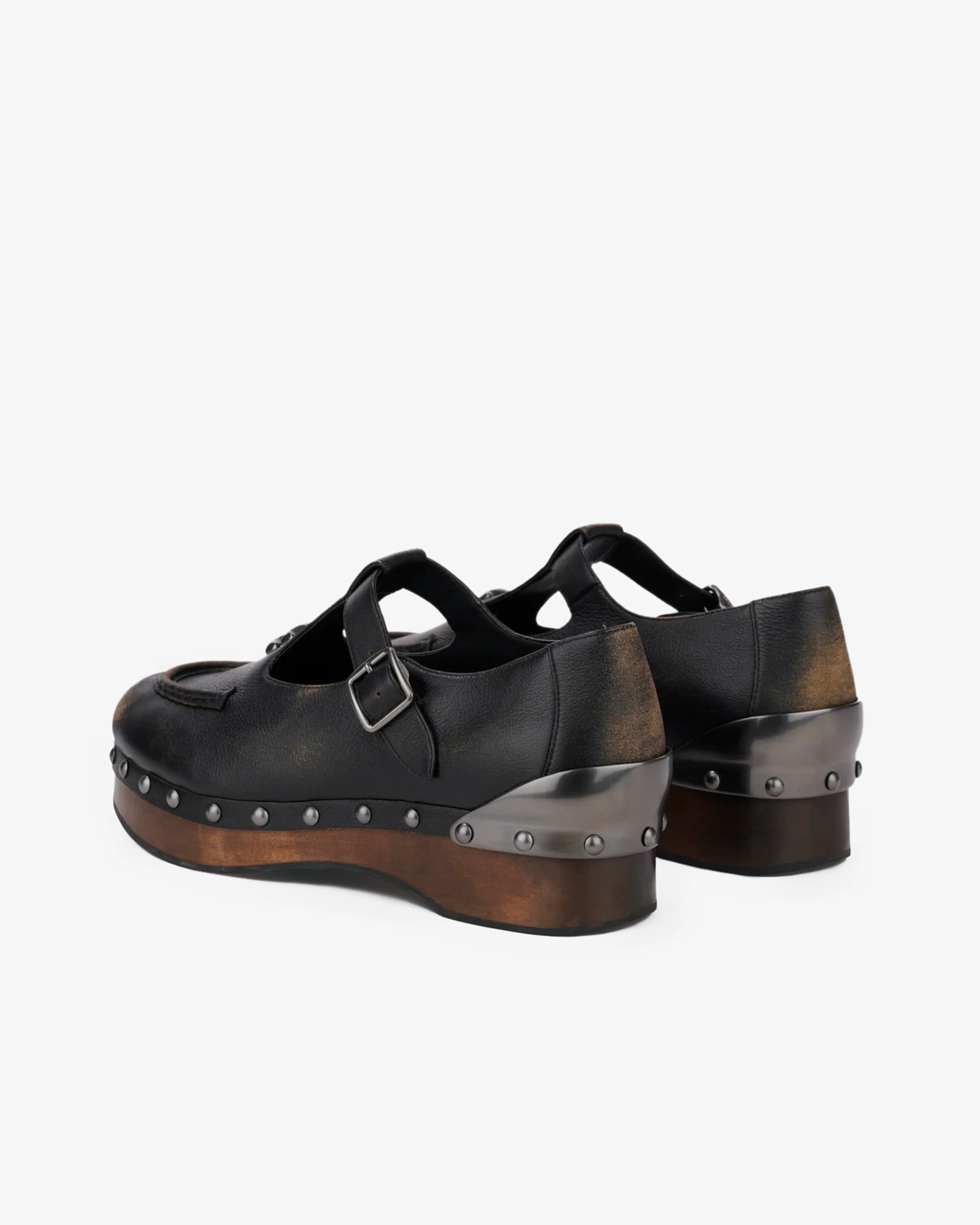 Brain Dead - Women's Coach Leather Wooden Mary Jane - (Black)