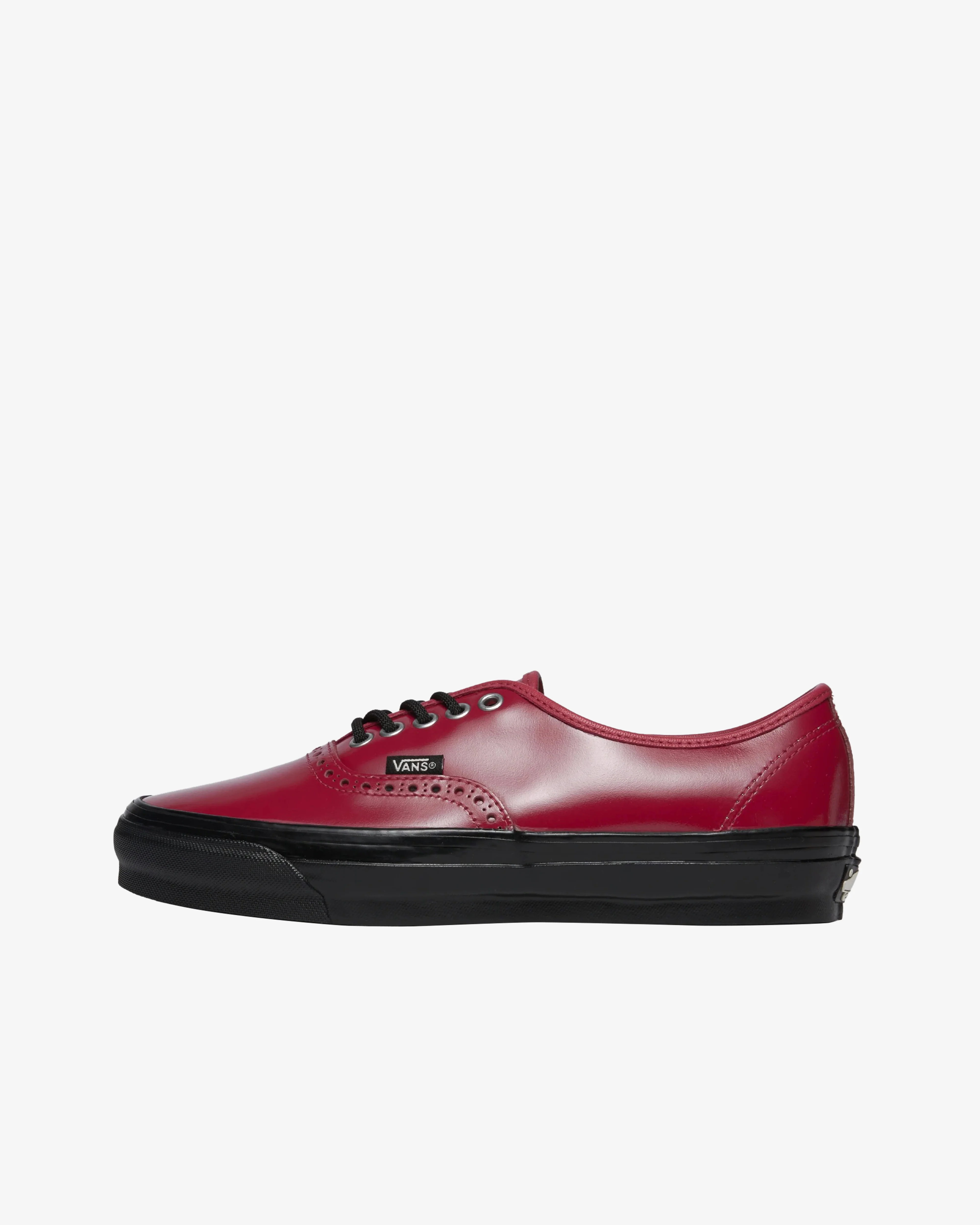 Vans - Men's Authentic Leather Brogues - (Gloss Bordeaux) view 1, Click to Zoom in