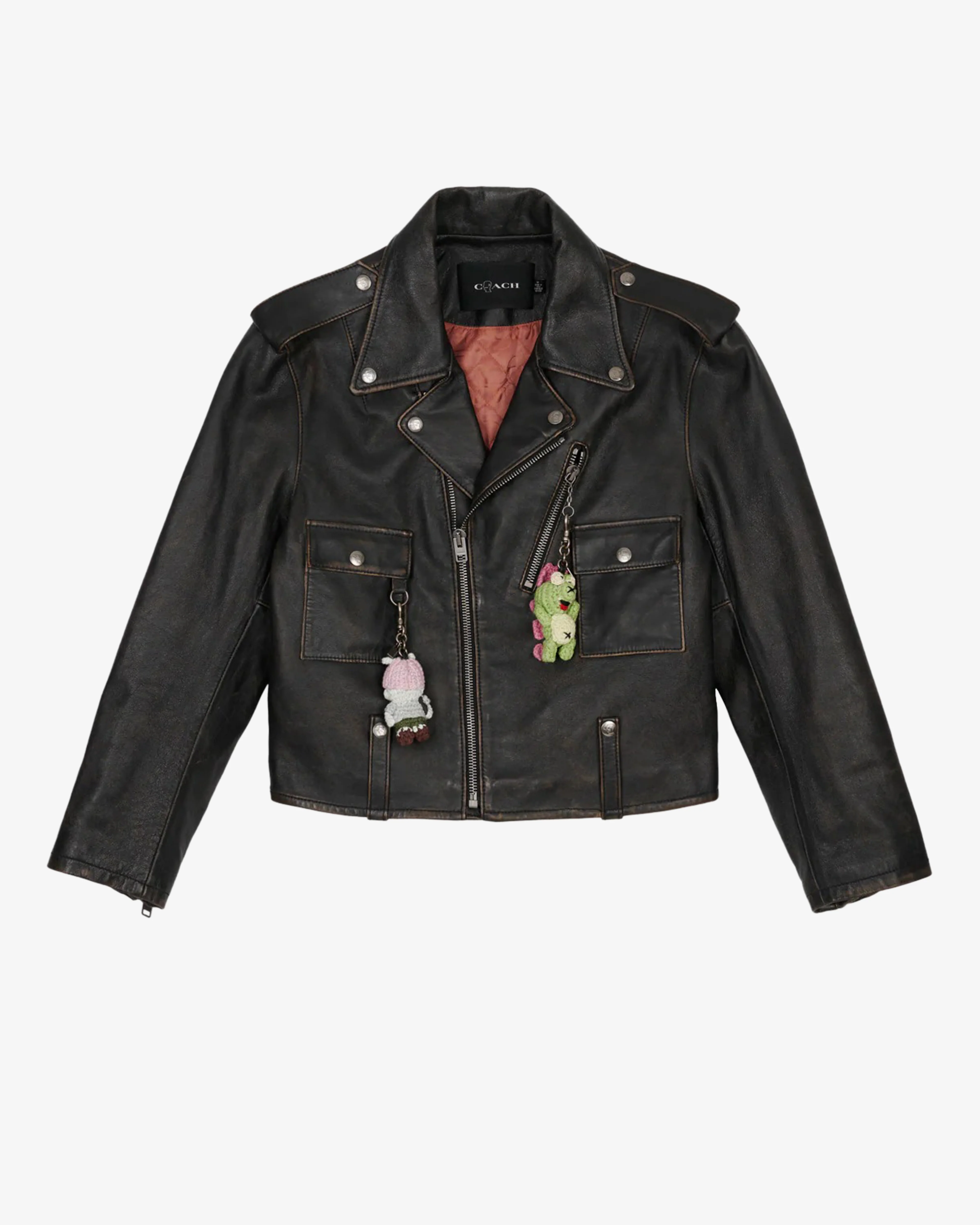 Brain Dead - Men's Coach Leather Biker Jacket - (Black)