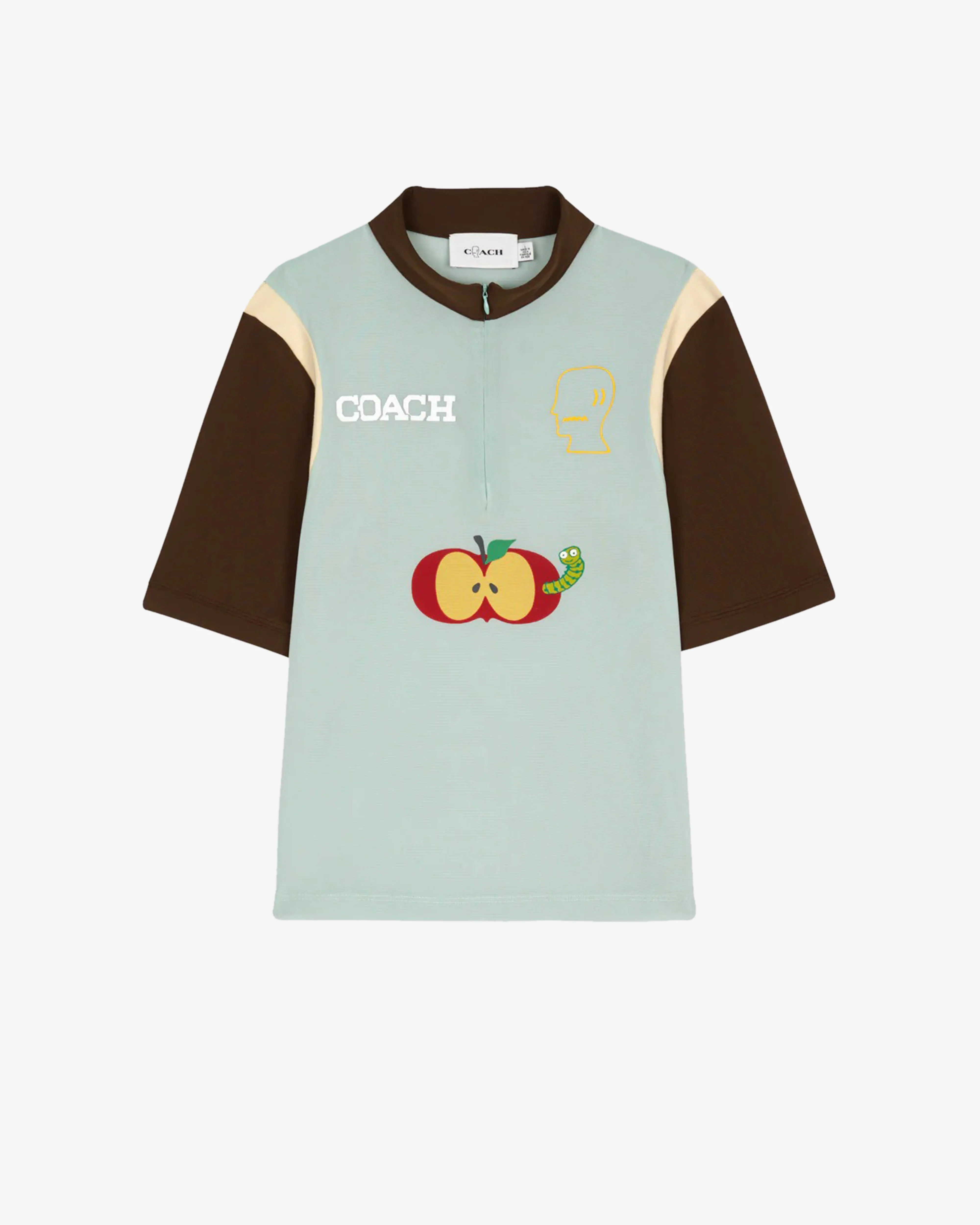 Brain Dead - Women's Coach Mesh Quarter Zip Top - (Light Green) view 1, Click to Zoom in