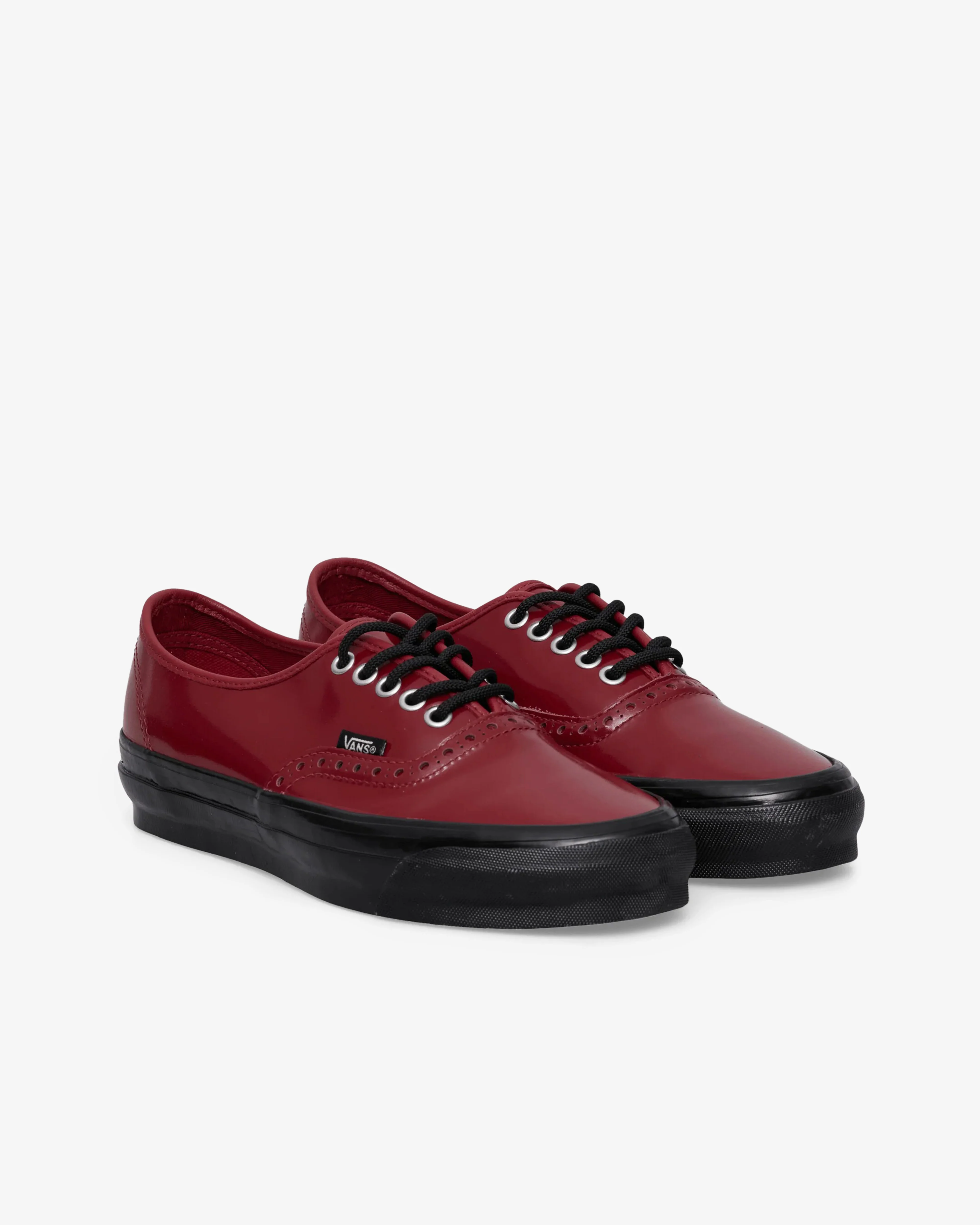 Vans - Men's Authentic Leather Brogues - (Gloss Bordeaux) view 3, Click to Zoom in