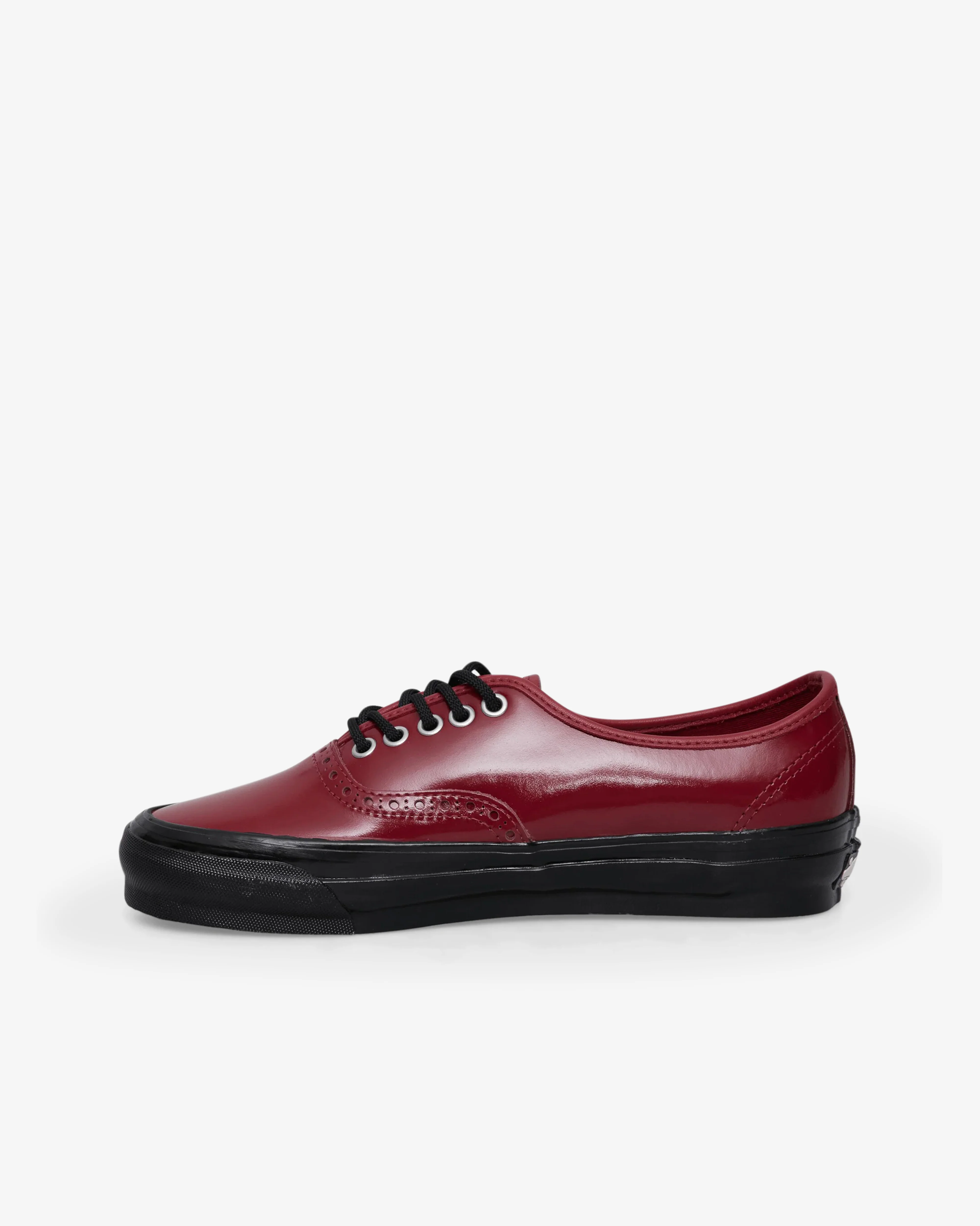 Vans - Men's Authentic Leather Brogues - (Gloss Bordeaux) view 2, Click to Zoom in