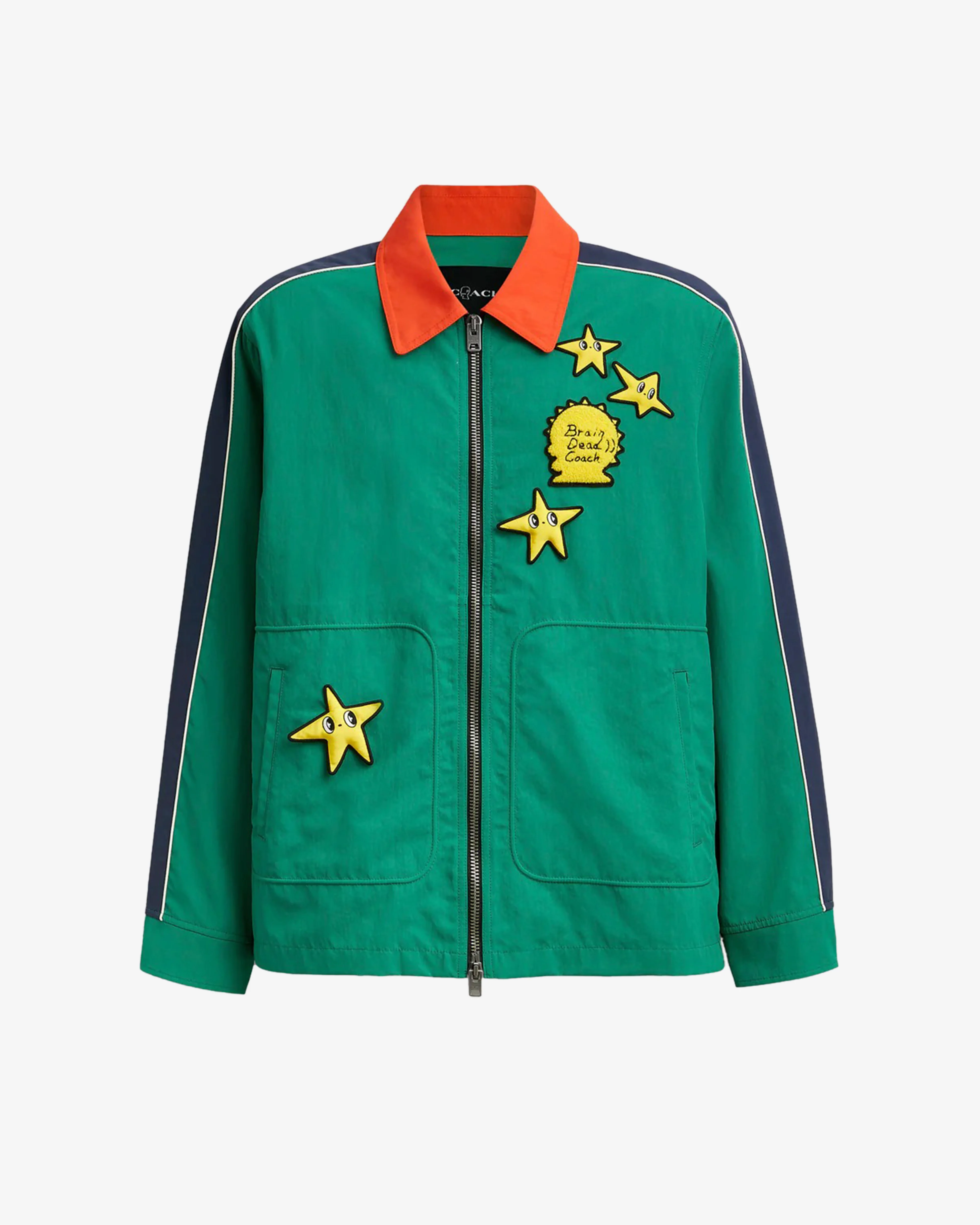 Brain Dead - Men's Coach Nylon Racer Jacket - (Green) view 1, Click to Zoom in