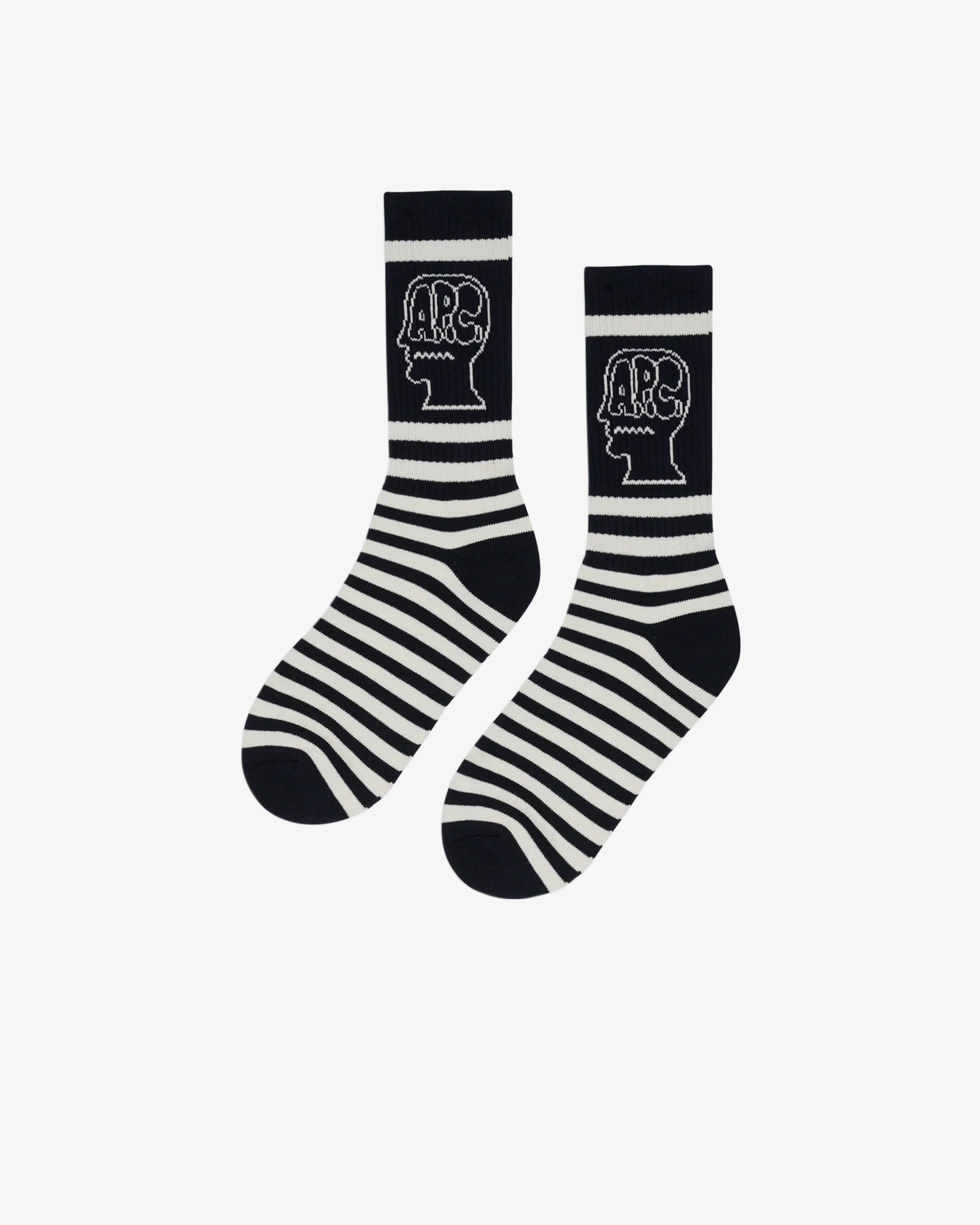 Brain Dead - Men's A.P.C. Striped Socks - (Navy)