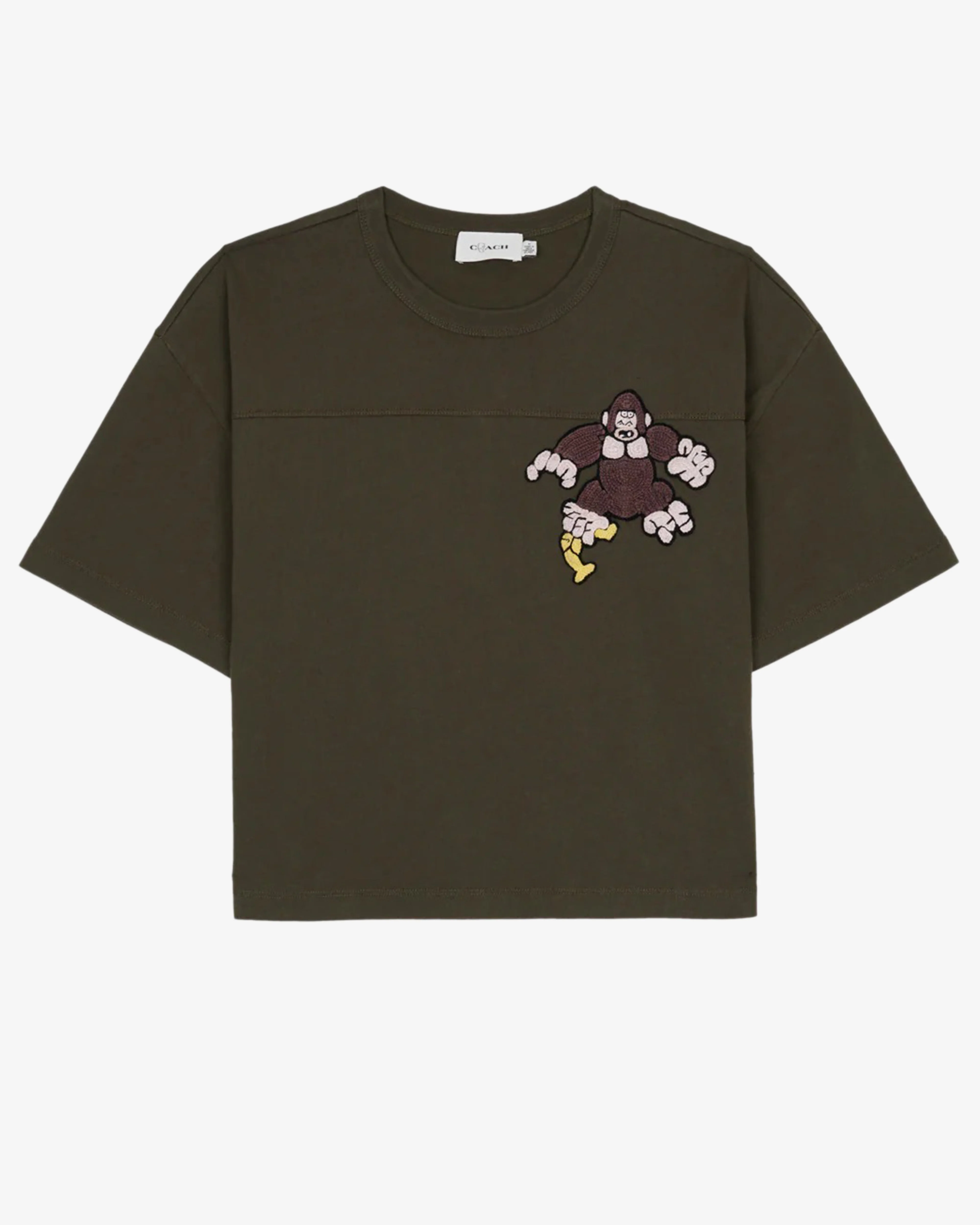 Brain Dead - Men's Coach Cropped Football T-Shirt - (Dark Grey)