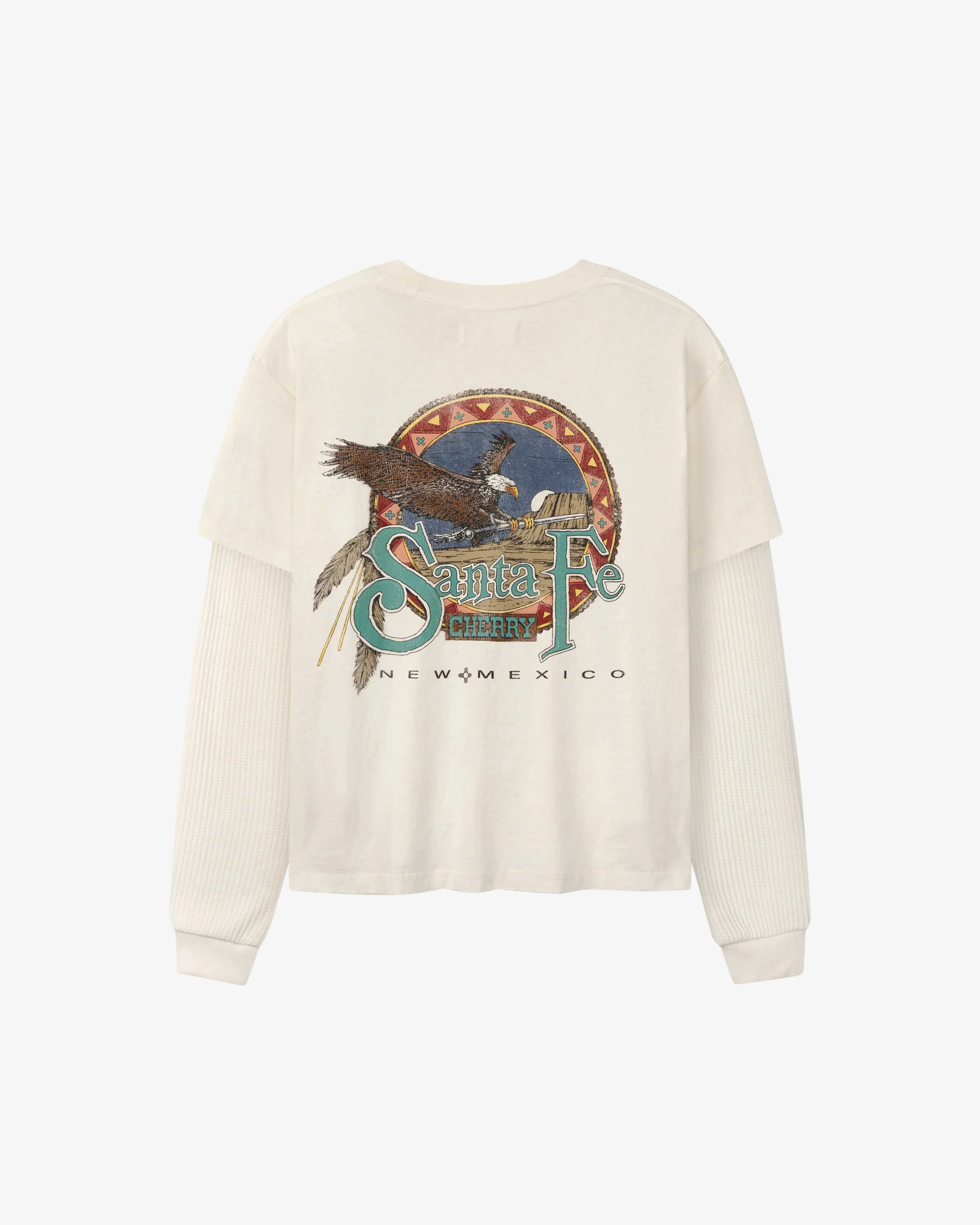 Cherry Los Angeles - Men's Santa Fe Layered Thermal T-Shirt - (Cream) view 2, Click to Zoom in